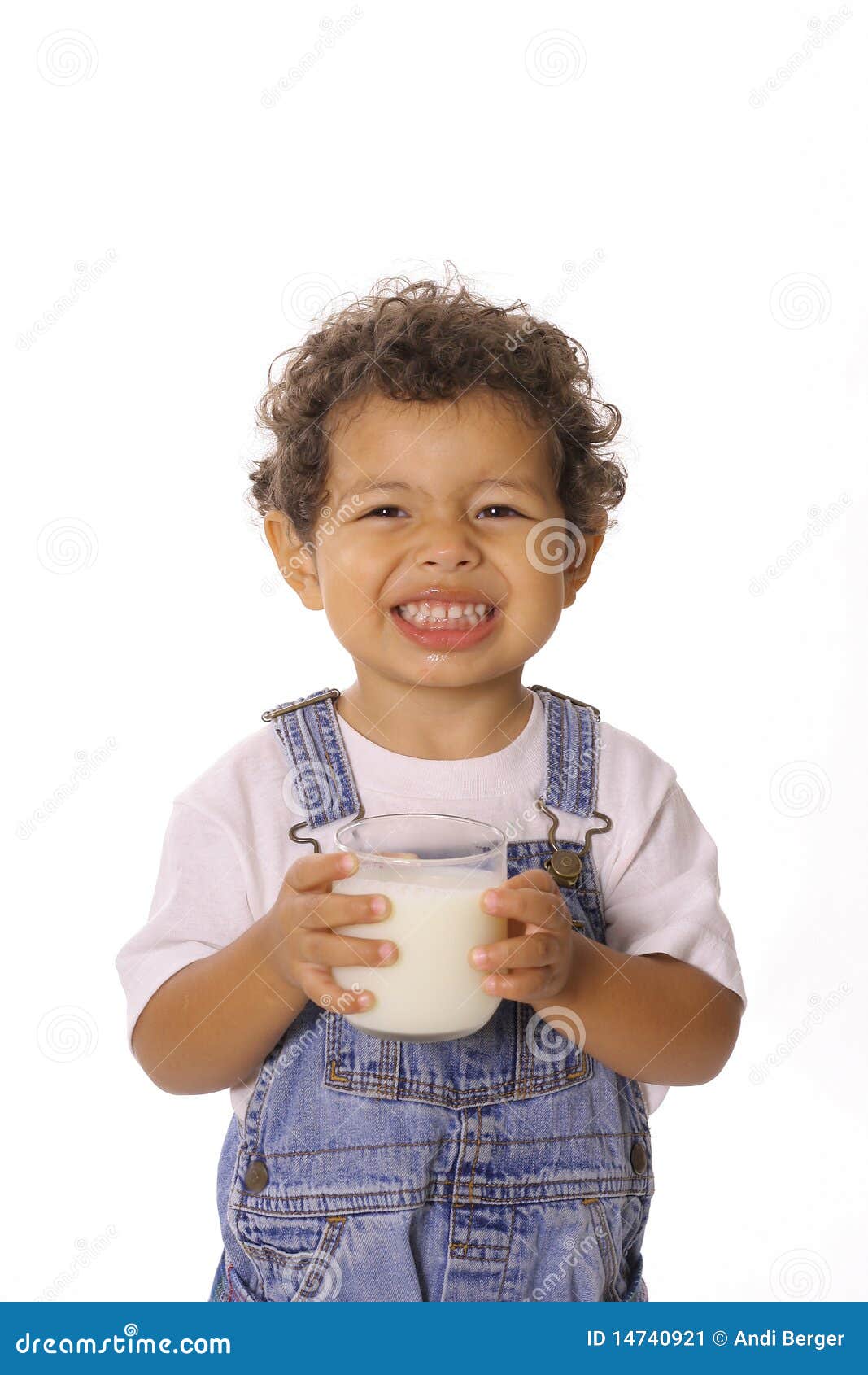 Funny Face Toddler with Glass of Milk Stock Image - Image of little ...