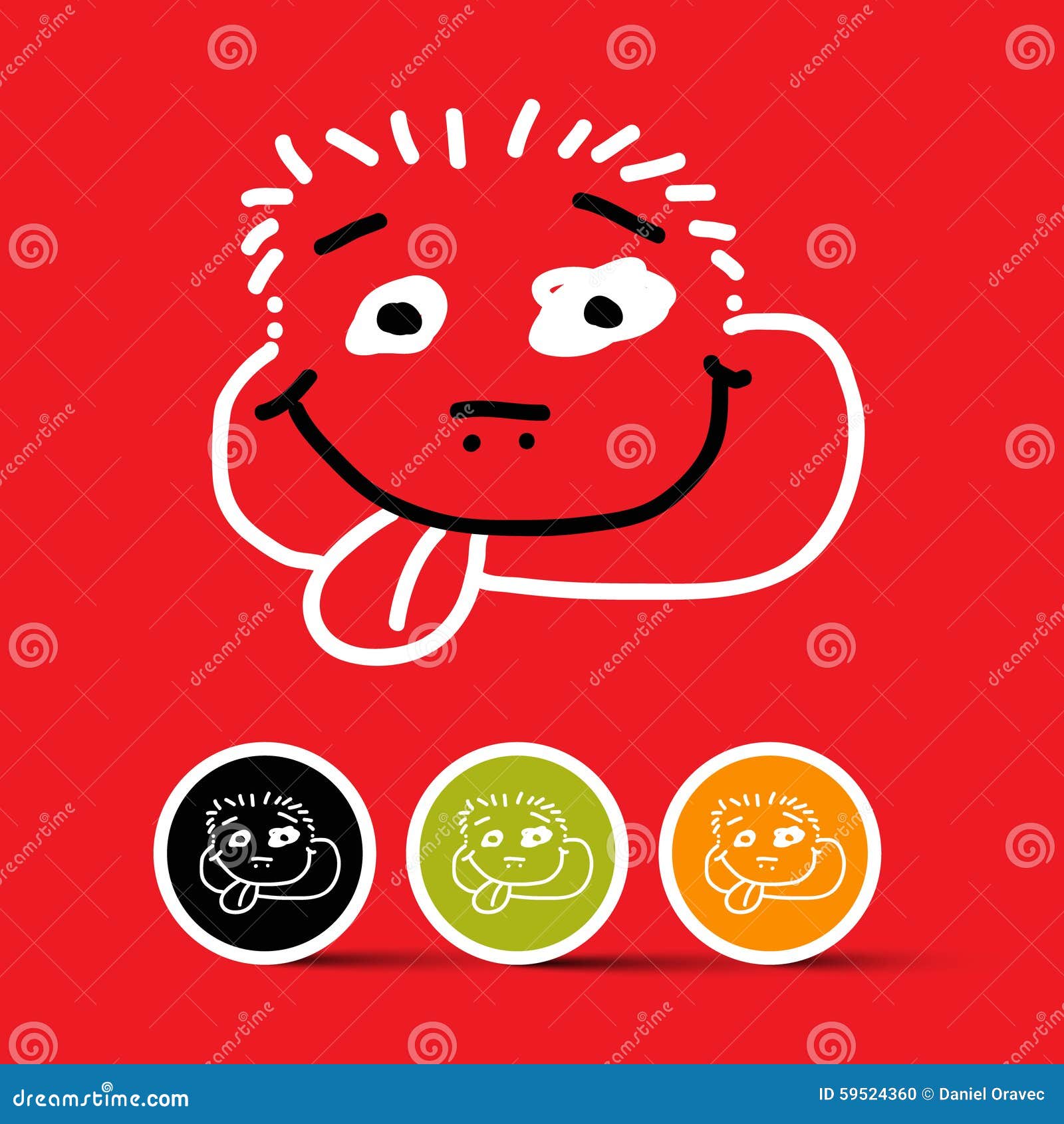 Funny Face Vector Illustration Stock Vector - Illustration of tongue ...