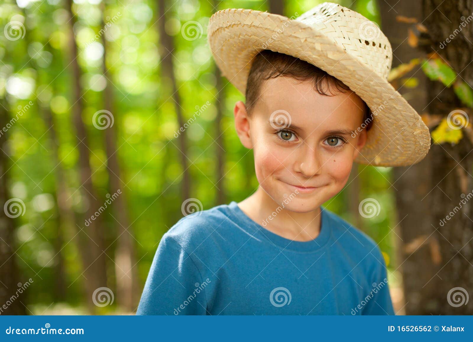 Funny Farm Boy in the Forest Stock Photo Image of infant, outdoor 16526562