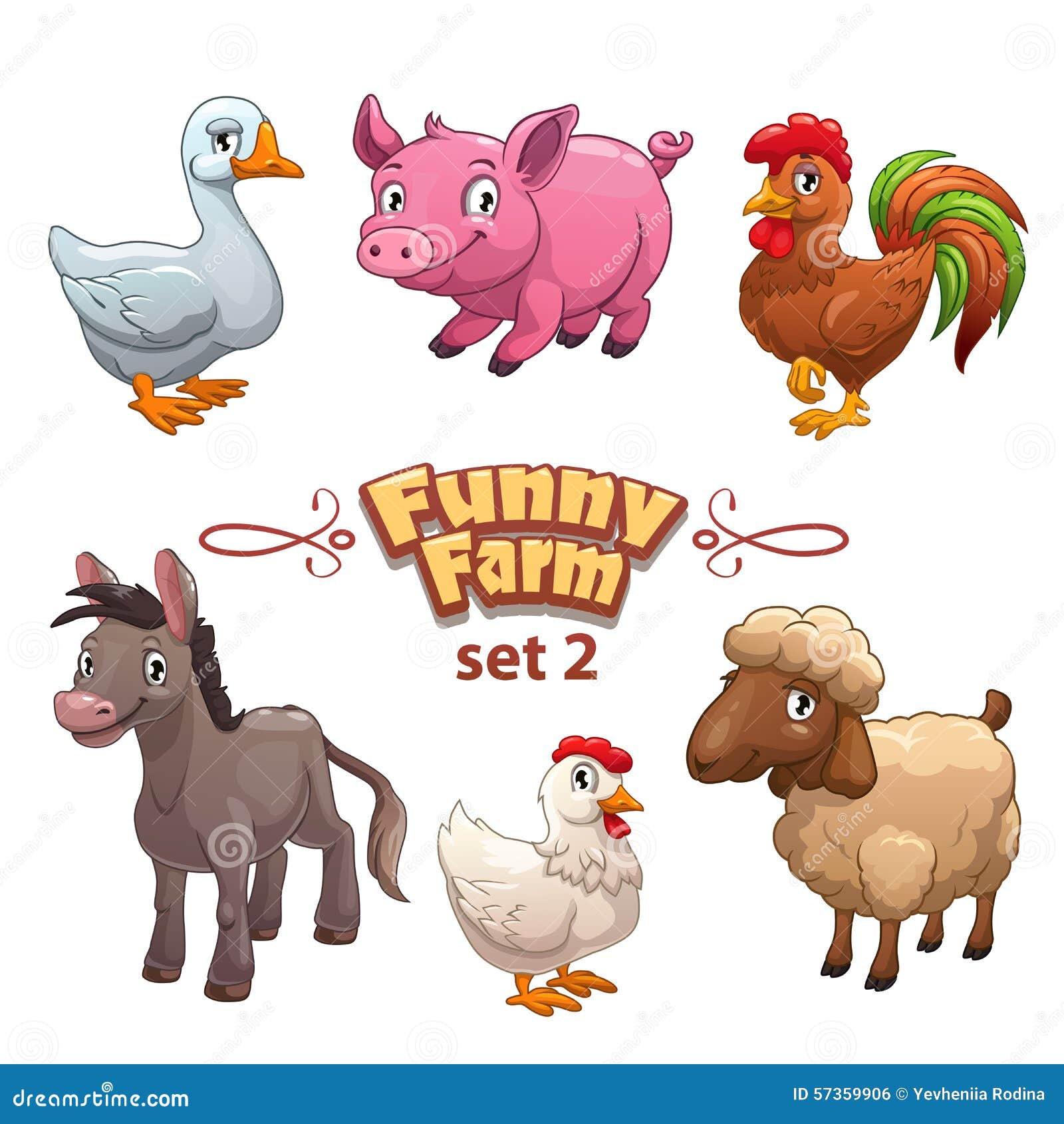 Funny Farm Animals Meter Wall Or Height Chart Cartoon Vector 169977611