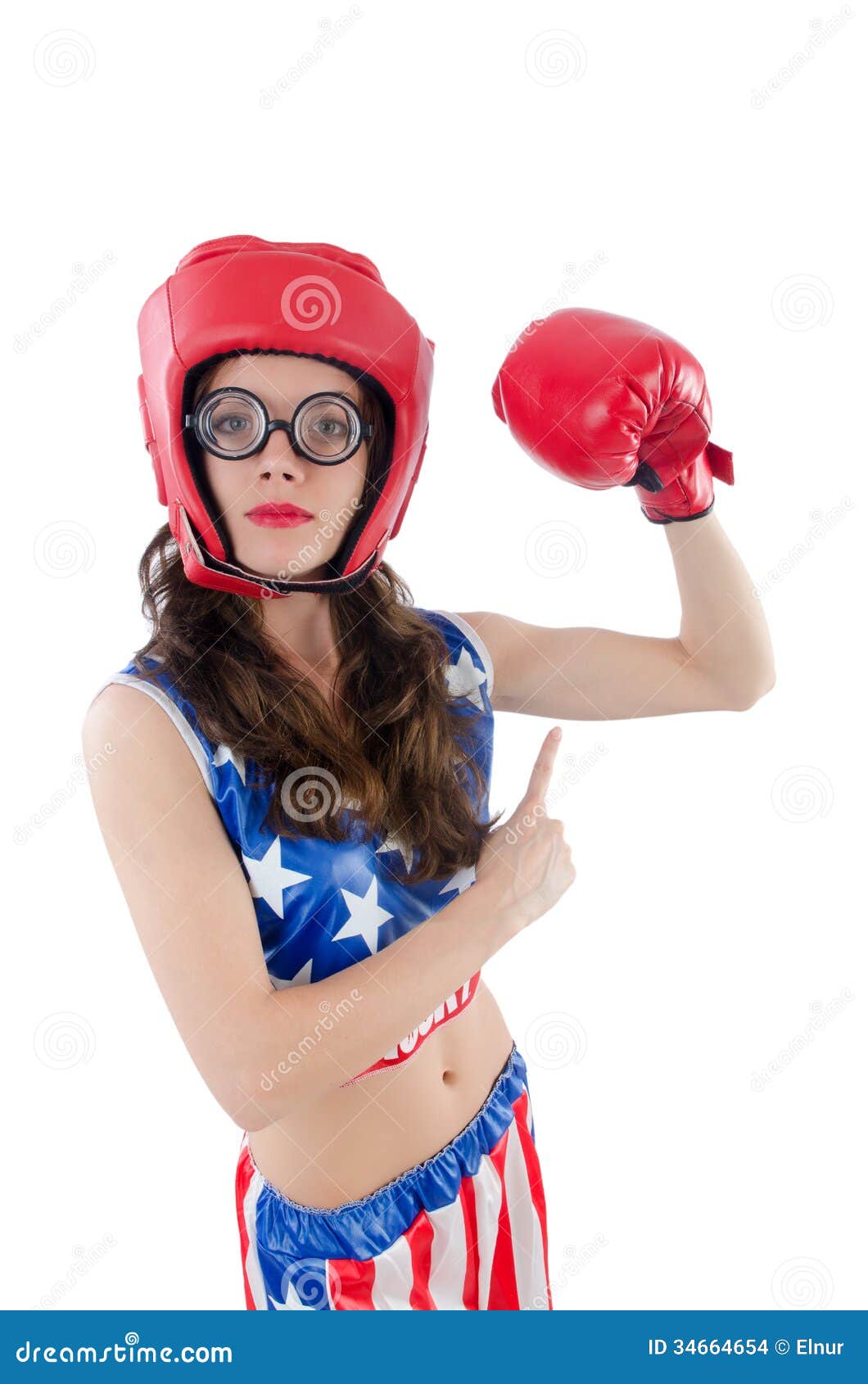 Funny female boxer stock photo. Image of fight, kickboxing 34664654