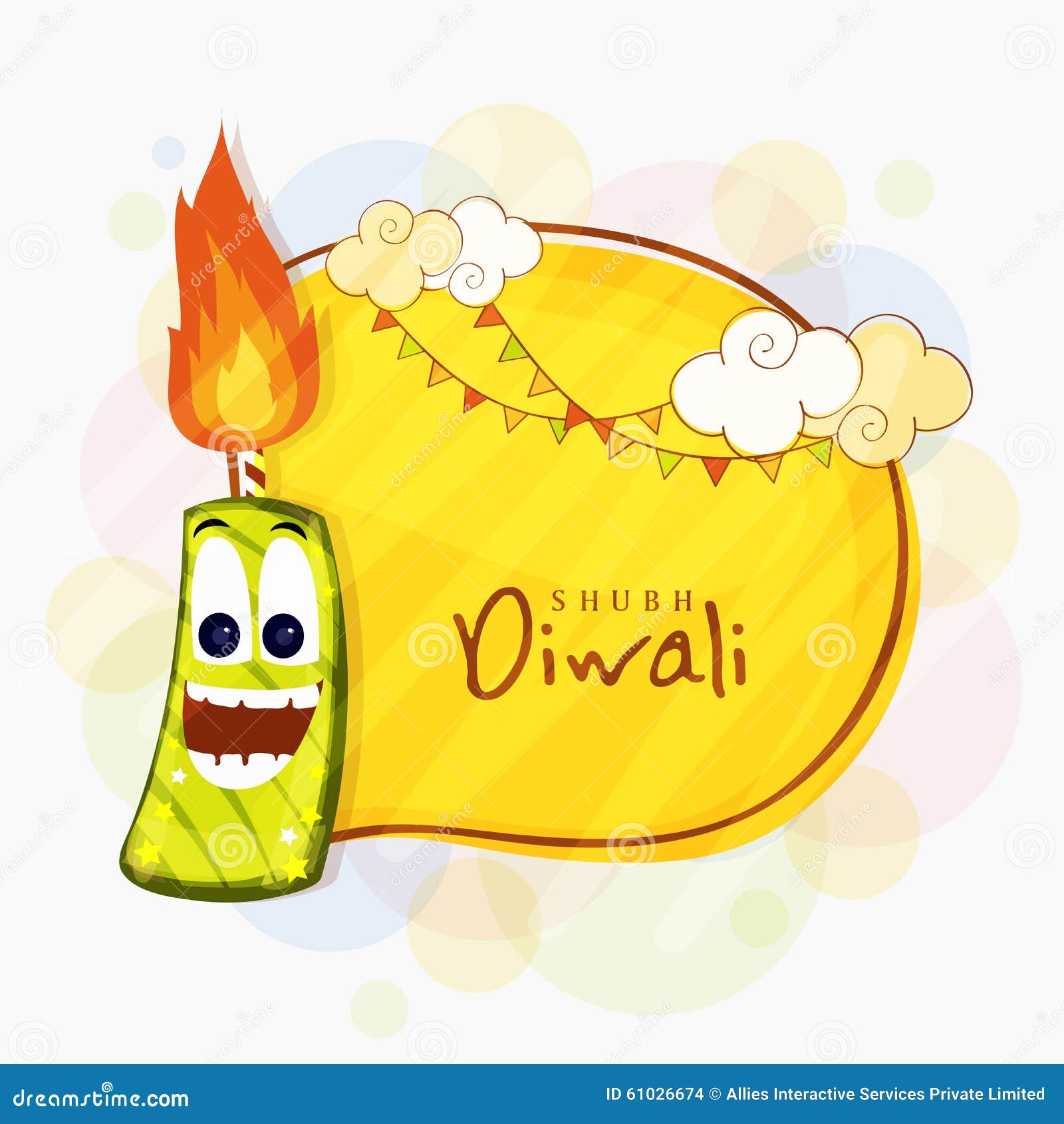 Funny Firecracker for Happy Diwali Celebration. Stock Illustration ...