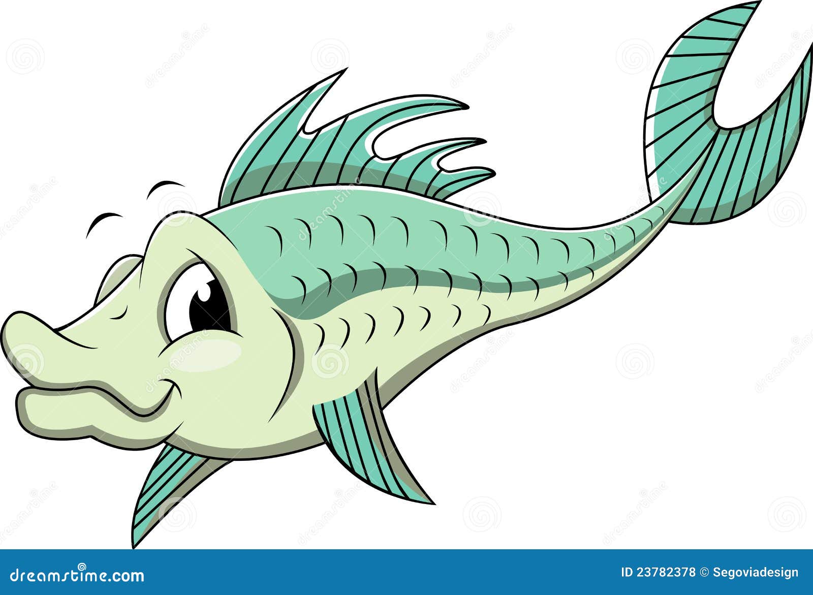 Funny fish cartoon stock vector. Illustration of mouth - 23782378