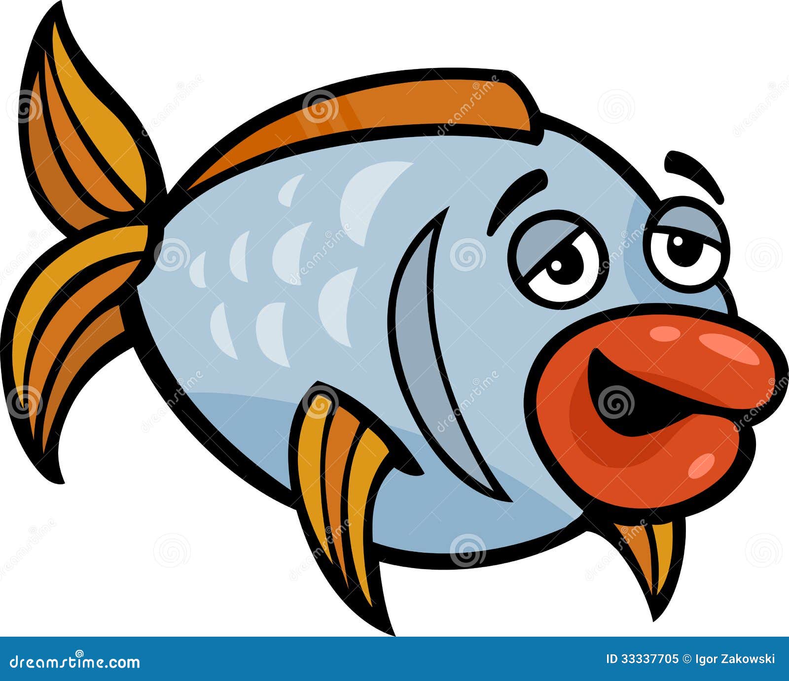 Funny Fish Cartoon Illustration Stock Vector - Illustration of ...