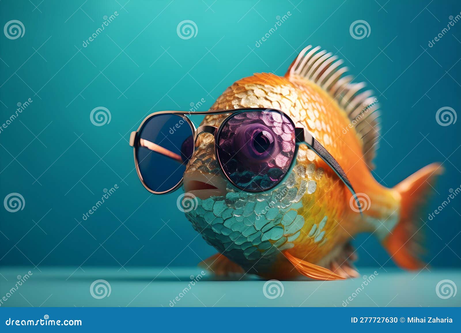 Funny Fish Wearing Sunglasses in Studio with a Colorful and Bright  Background. Generative AI Stock Illustration - Illustration of generative,  goggles: 277727630