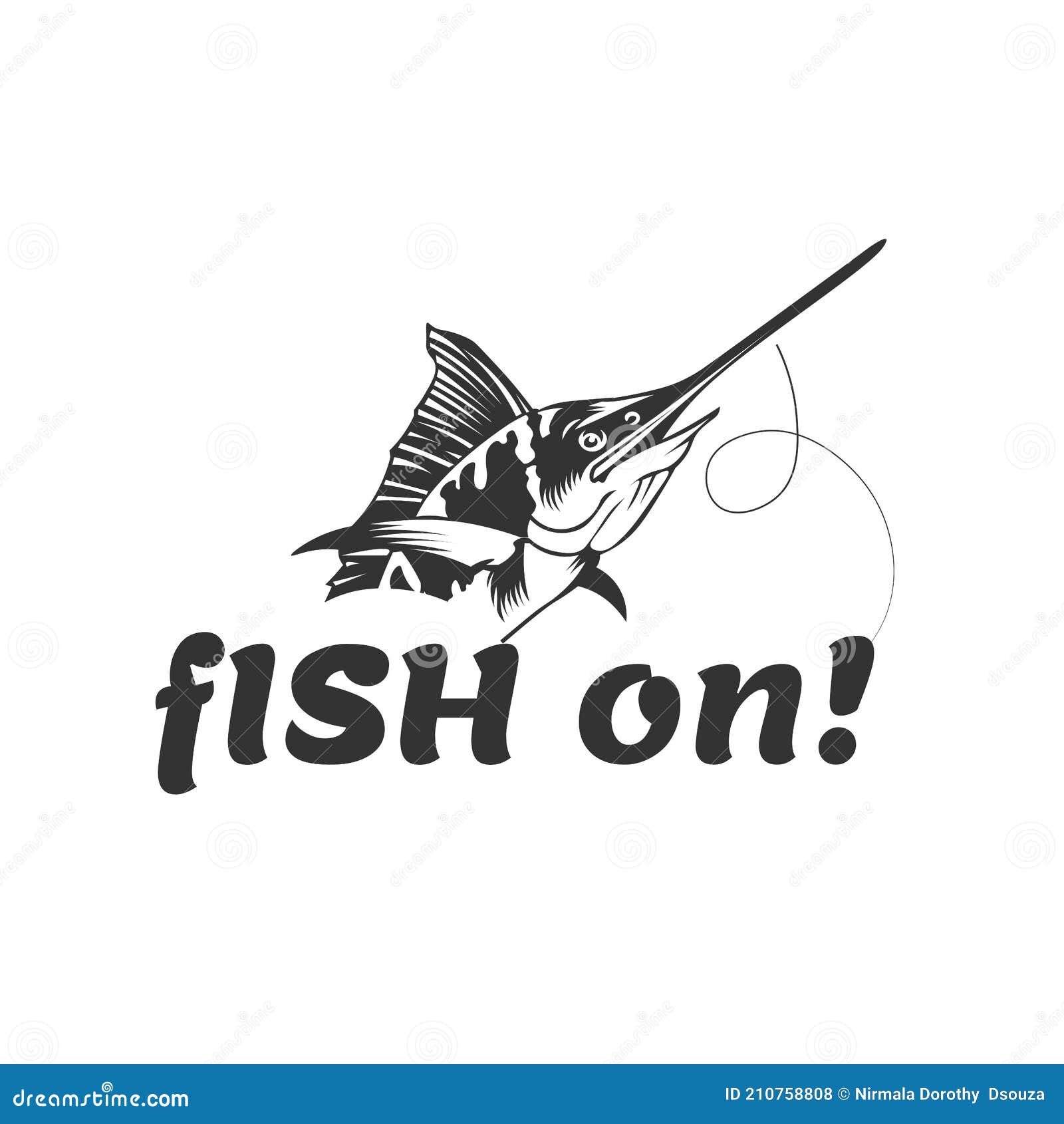 Funny Fishing Quote - Fish on Stock Vector - Illustration of card