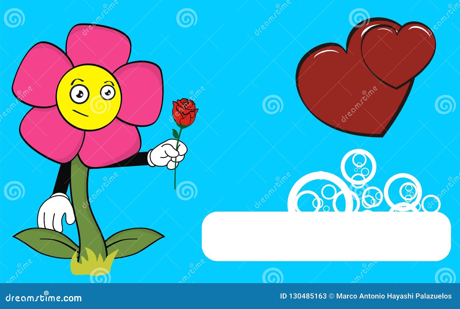 Love Flower Cartoon Emotion Background Card Stock Vector - Illustration of  colorful, beautiful: 130485163