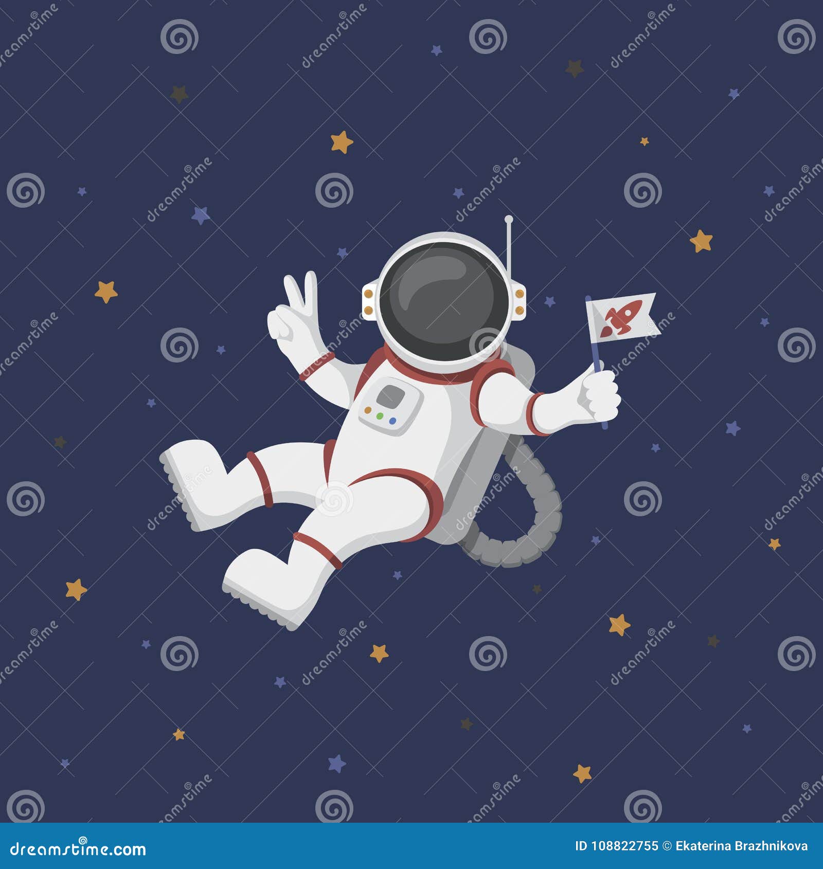 Funny Flying Astronaut in Space with Stars Around Stock Vector - Illustration of spacesuit, poster: 108822755 Funny Flying Astronaut in Space with Stars Around Stock Vector - Illustration of spacesuit, poster: 108822755