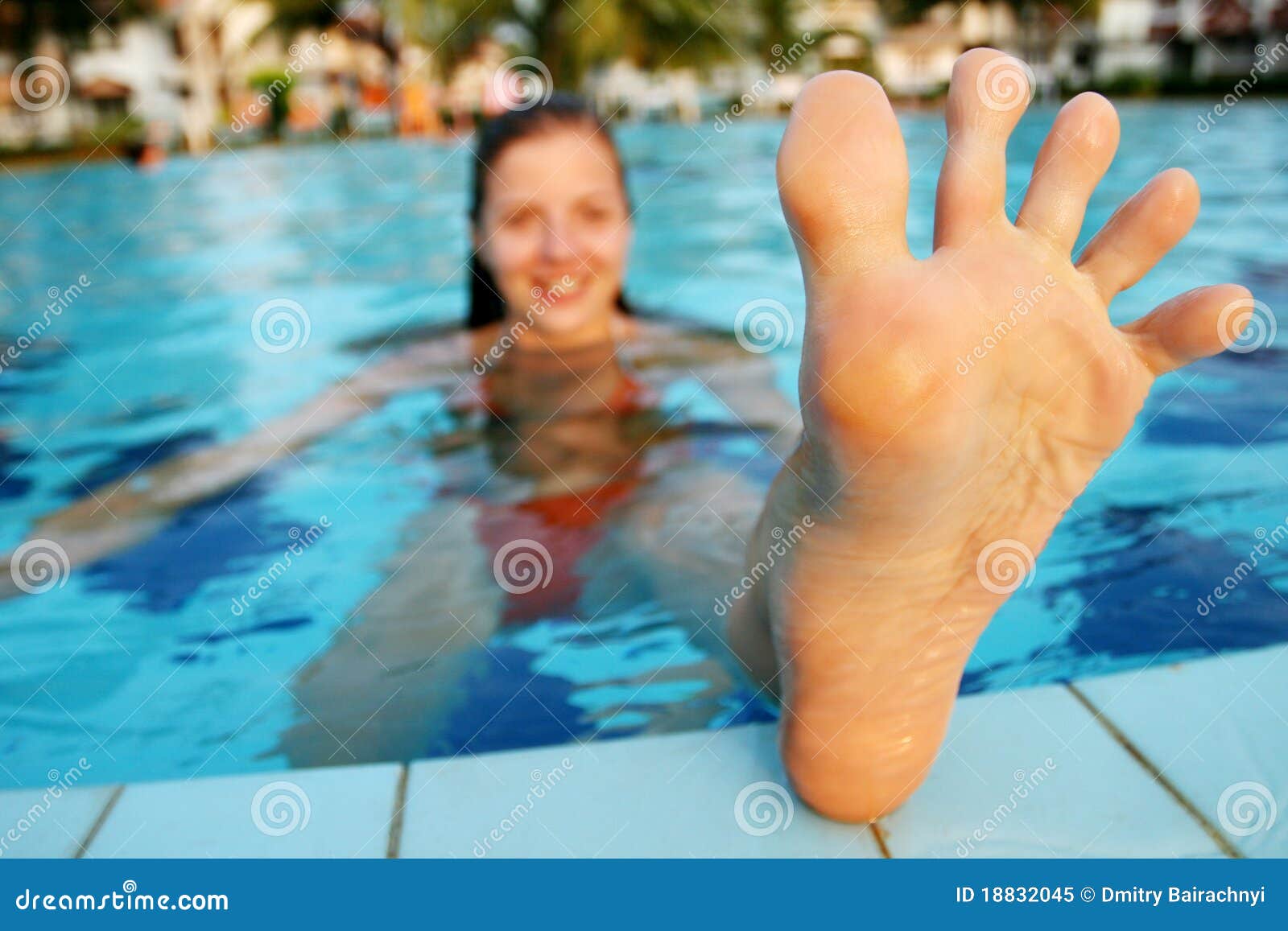 Funny foot stock image. Image of lifestyle, pool, relaxation 18832045