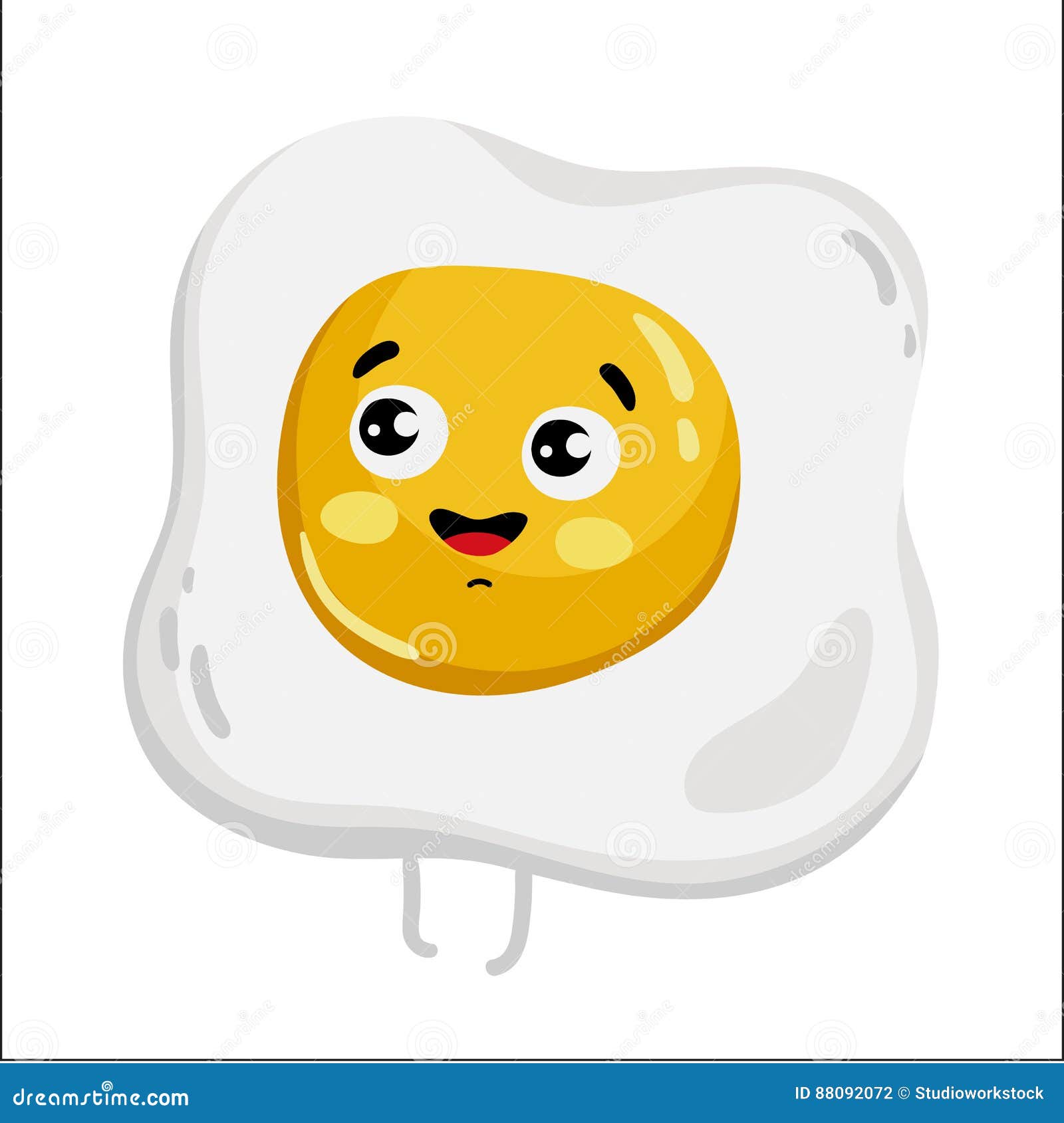 Funny Fried Egg Cartoon Character Stock Vector - Illustration of cartoon,  mascot: 88092072