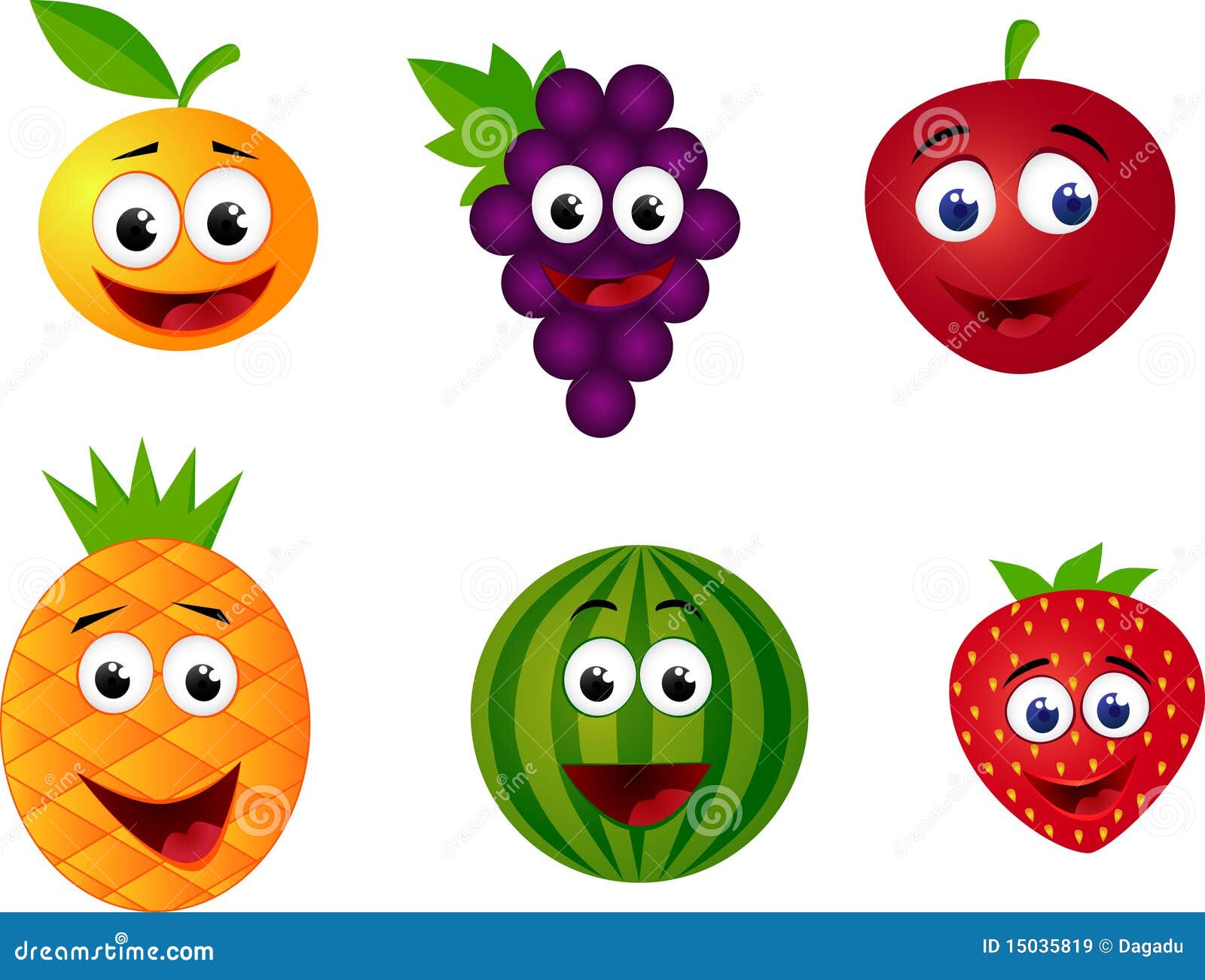 Funny fruit character stock vector. Illustration of color 15035819