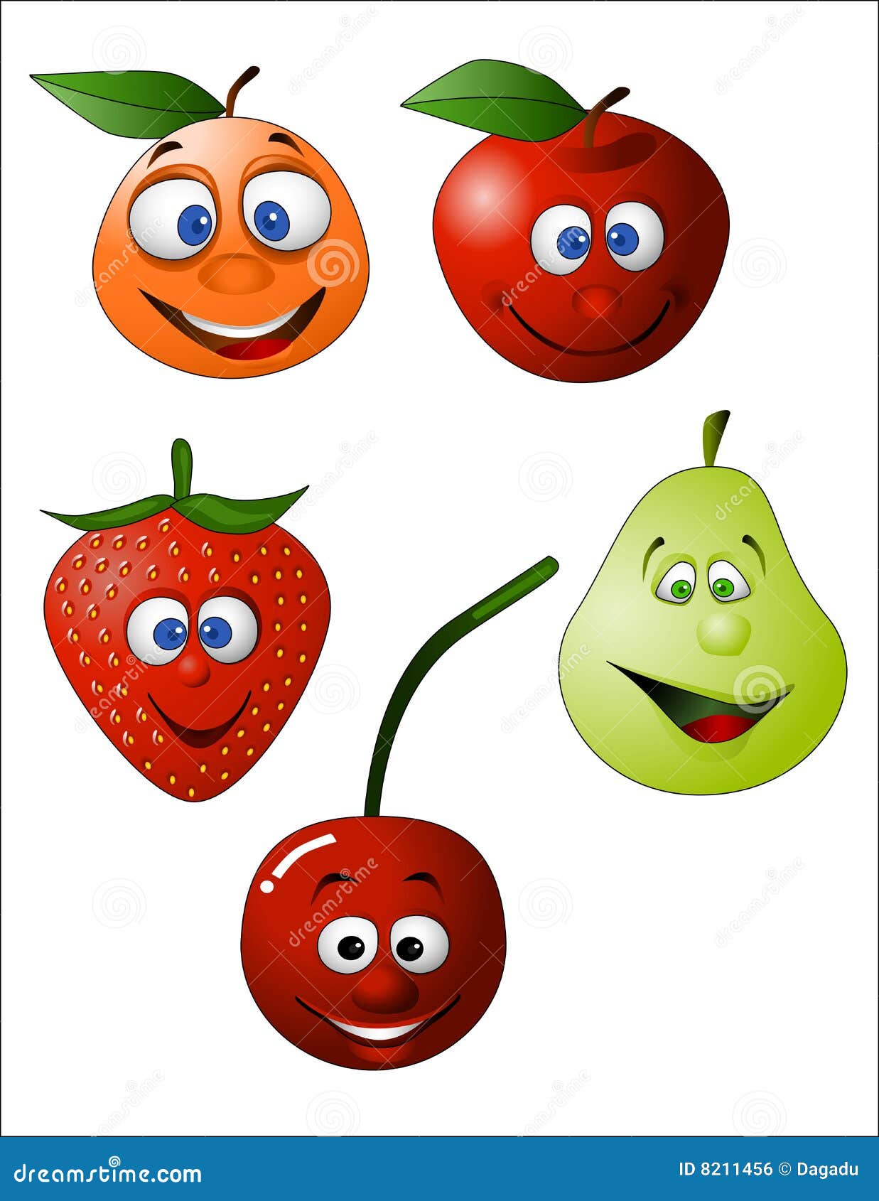 Funny fruit illustration stock vector. Illustration of 