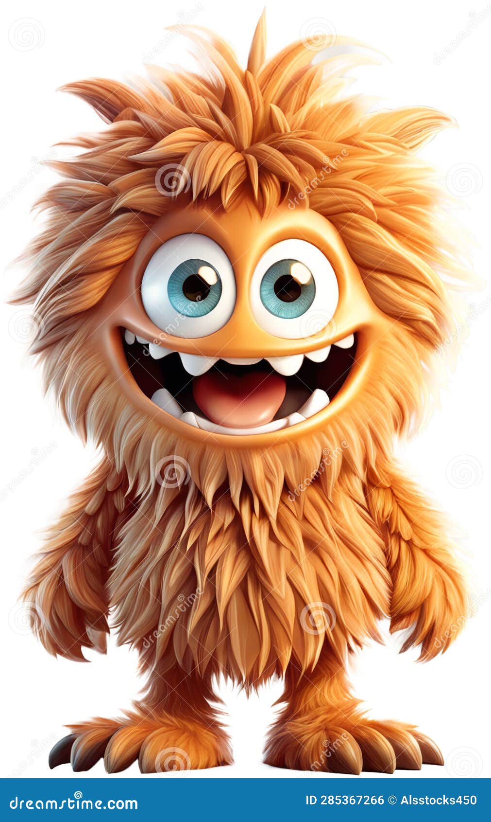 Funny Furry Cheerful Monster Stock Illustration - Illustration of ...