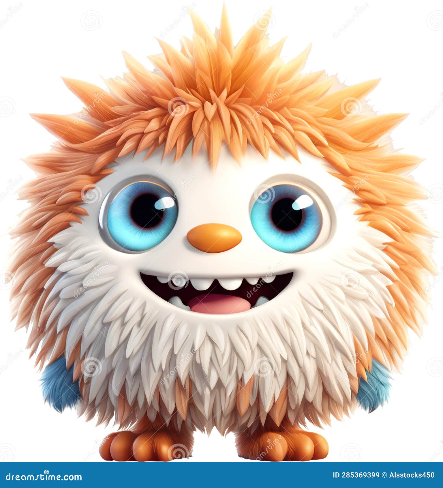 Funny Furry Cheerful Monster Stock Illustration - Illustration of ...