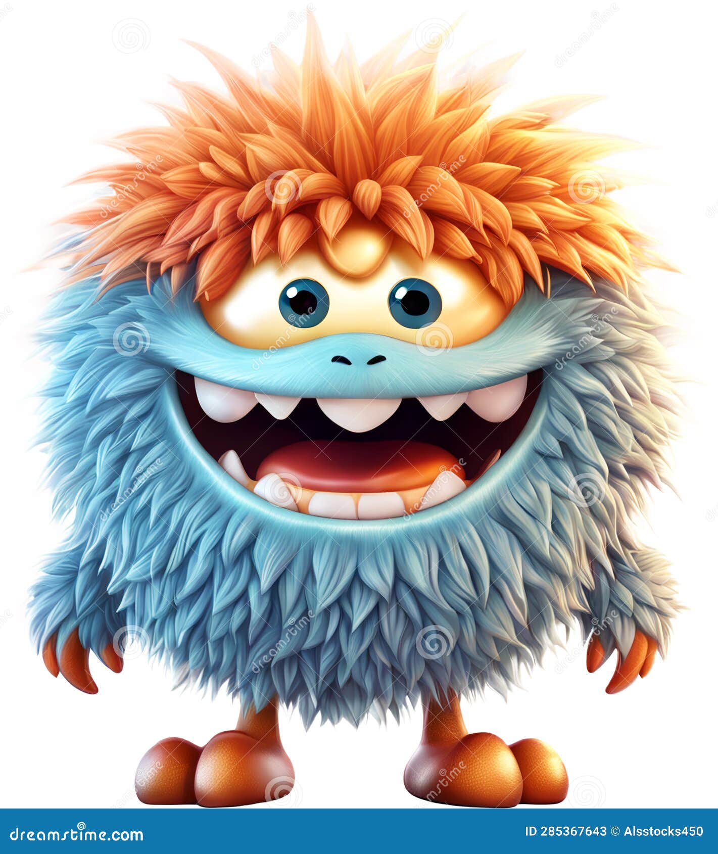 Funny Furry Cheerful Monster Stock Illustration - Illustration of furry ...