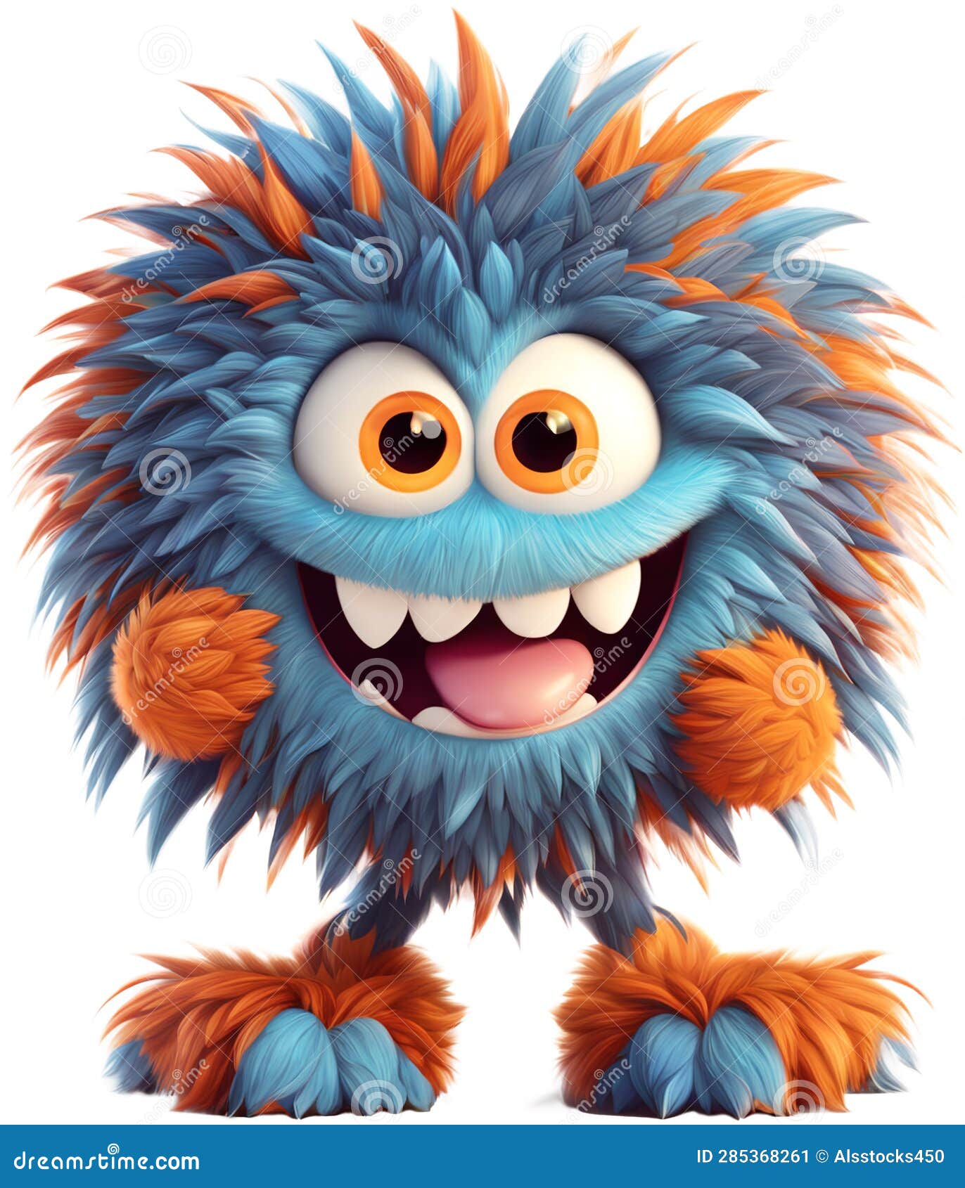 Funny Furry Cheerful Monster Stock Illustration - Illustration of comic ...