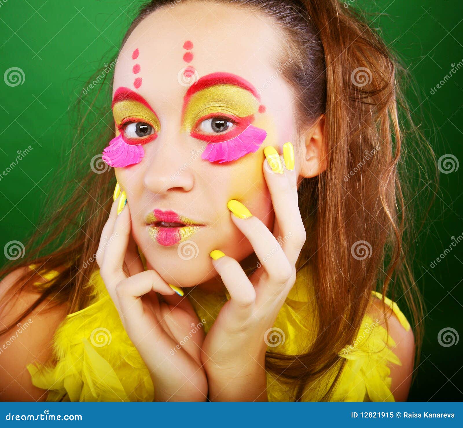 Funny girl stock image. Image of hair, illness, distorted 12821915