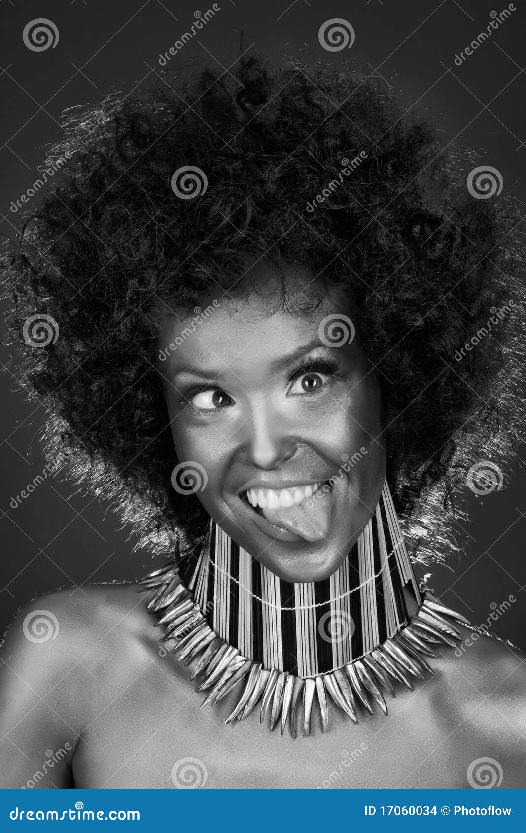 Funny girl with afro hair stock photo. Image of person - 17060034