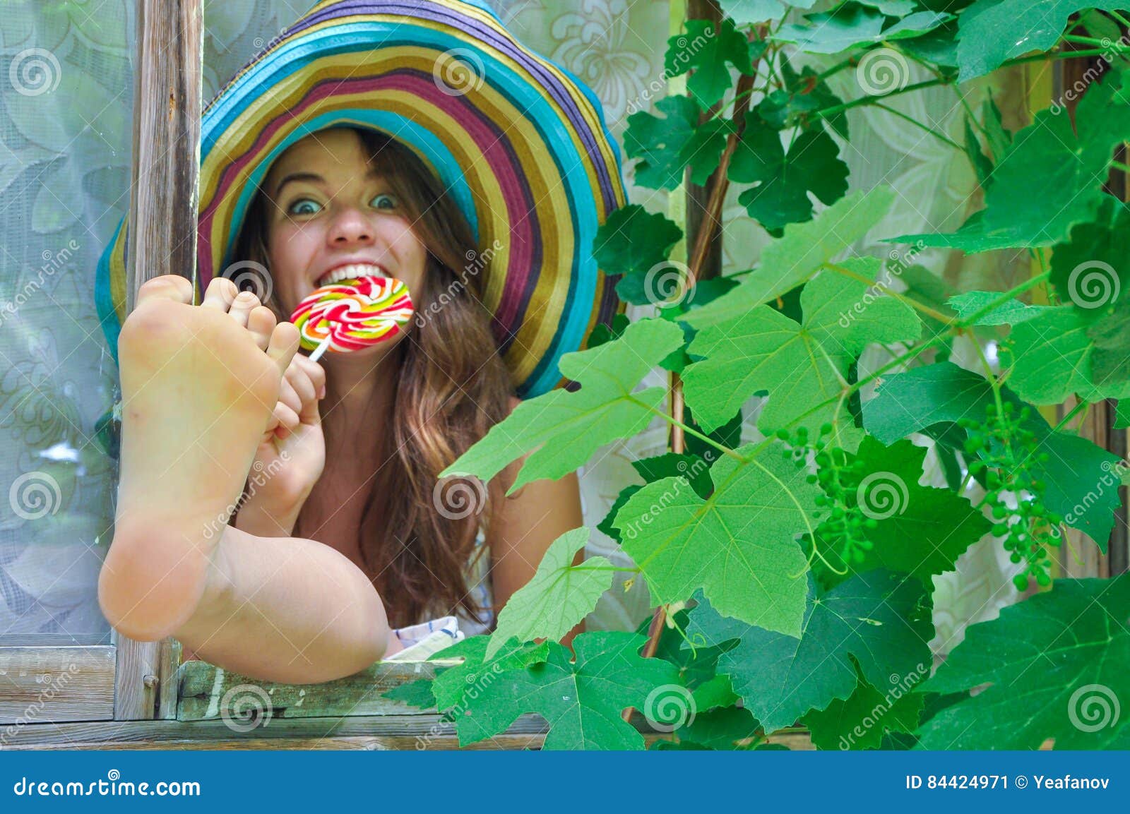 Funny girl in hat