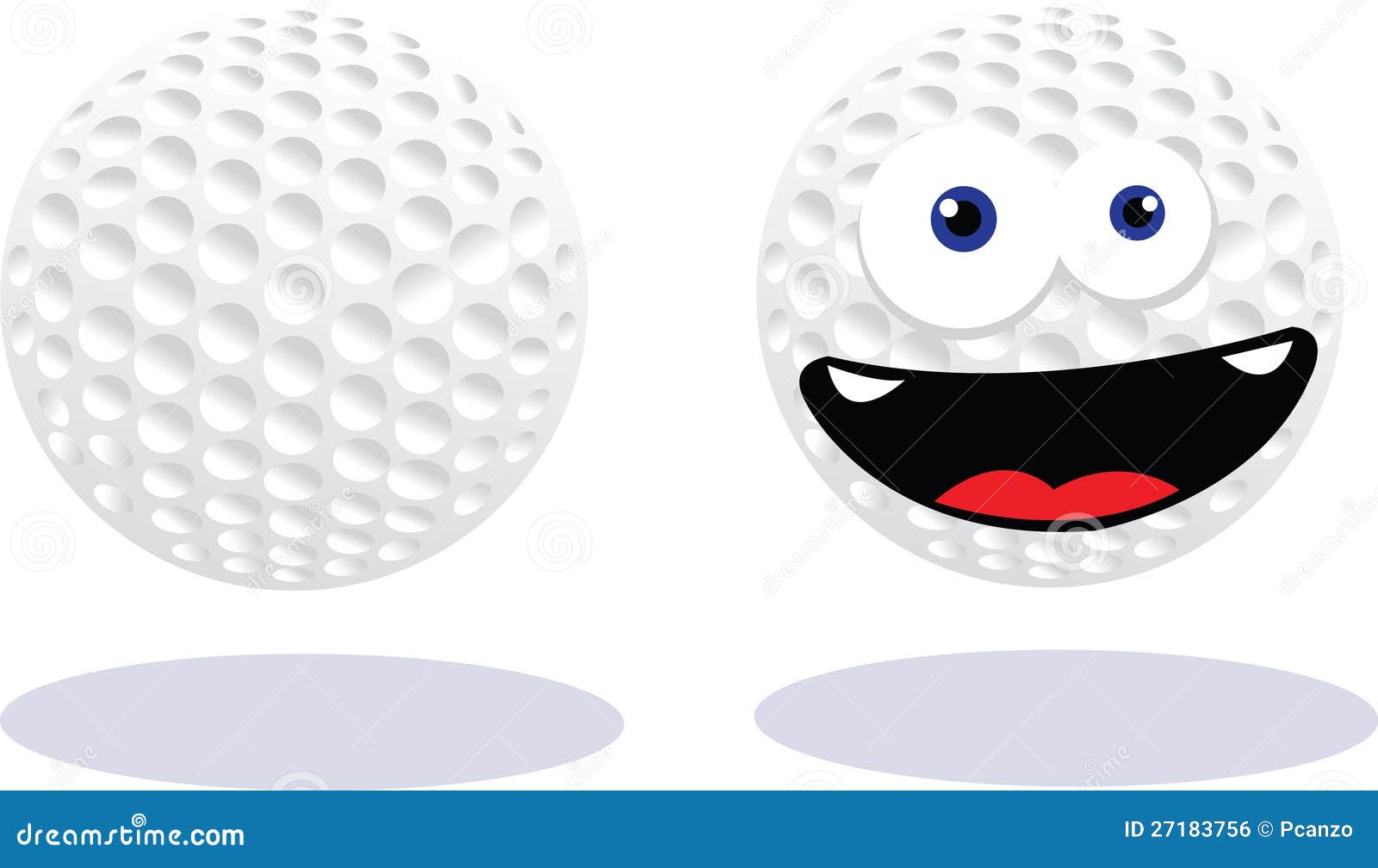 Funny Golf Ball stock vector. Illustration of human, anthropomorphic