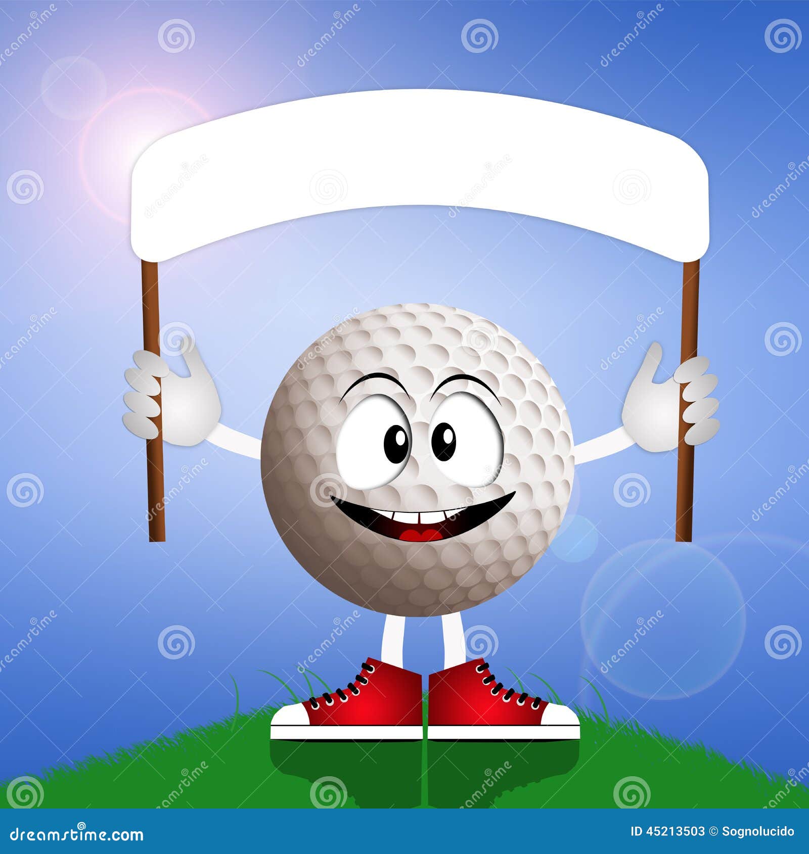 Funny golf ball stock illustration. Illustration of recreation 45213503
