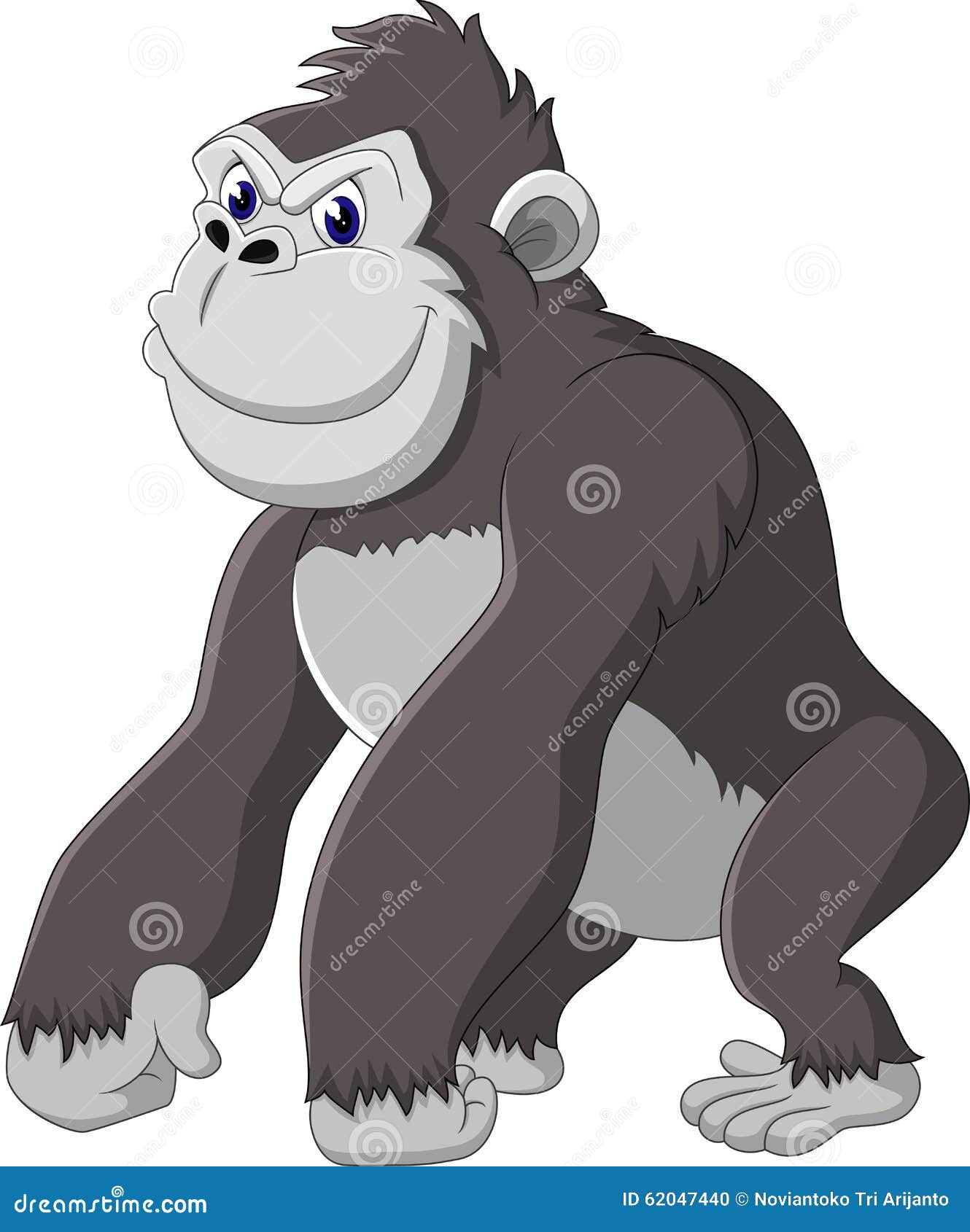 Funny gorilla cartoon stock vector. Illustration of monkey - 62047440