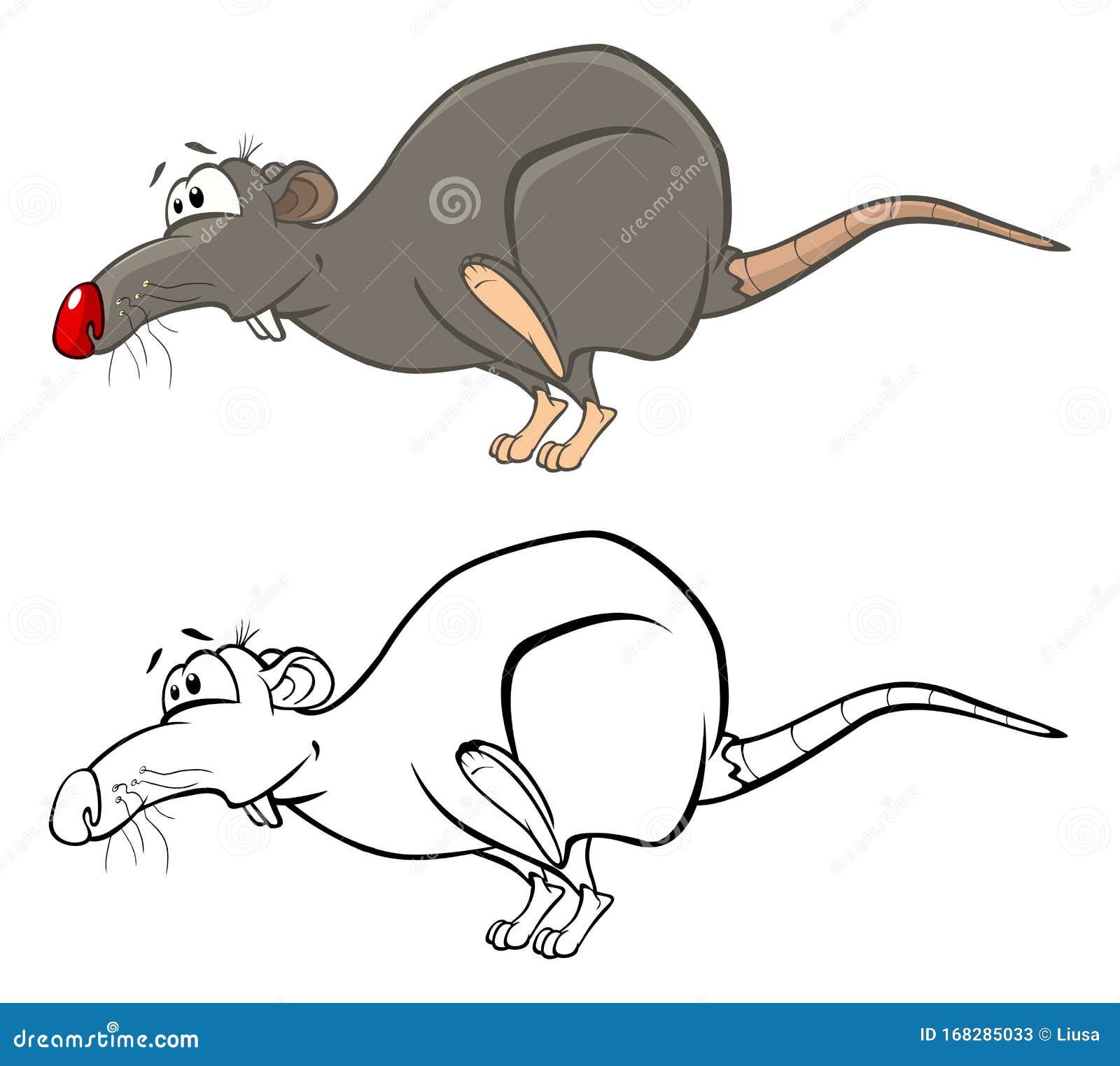 Download Vector Illustration Of A Cute Cartoon Character Rat For You Design And Computer Game. Coloring ...