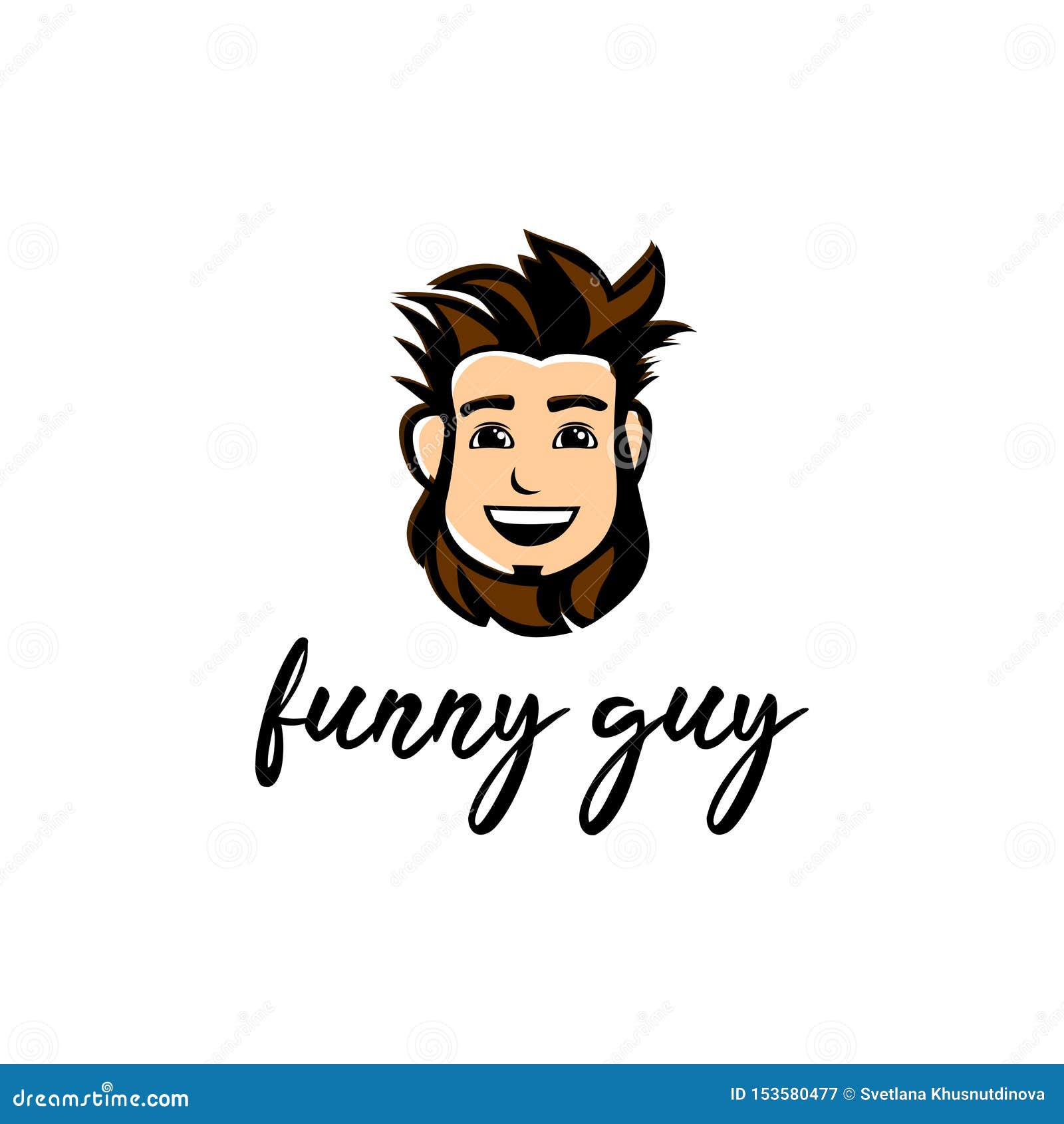 Funny Guy Logo Funny Guy with Beard Stock Vector - Illustration of  lumberjack, face: 153580477