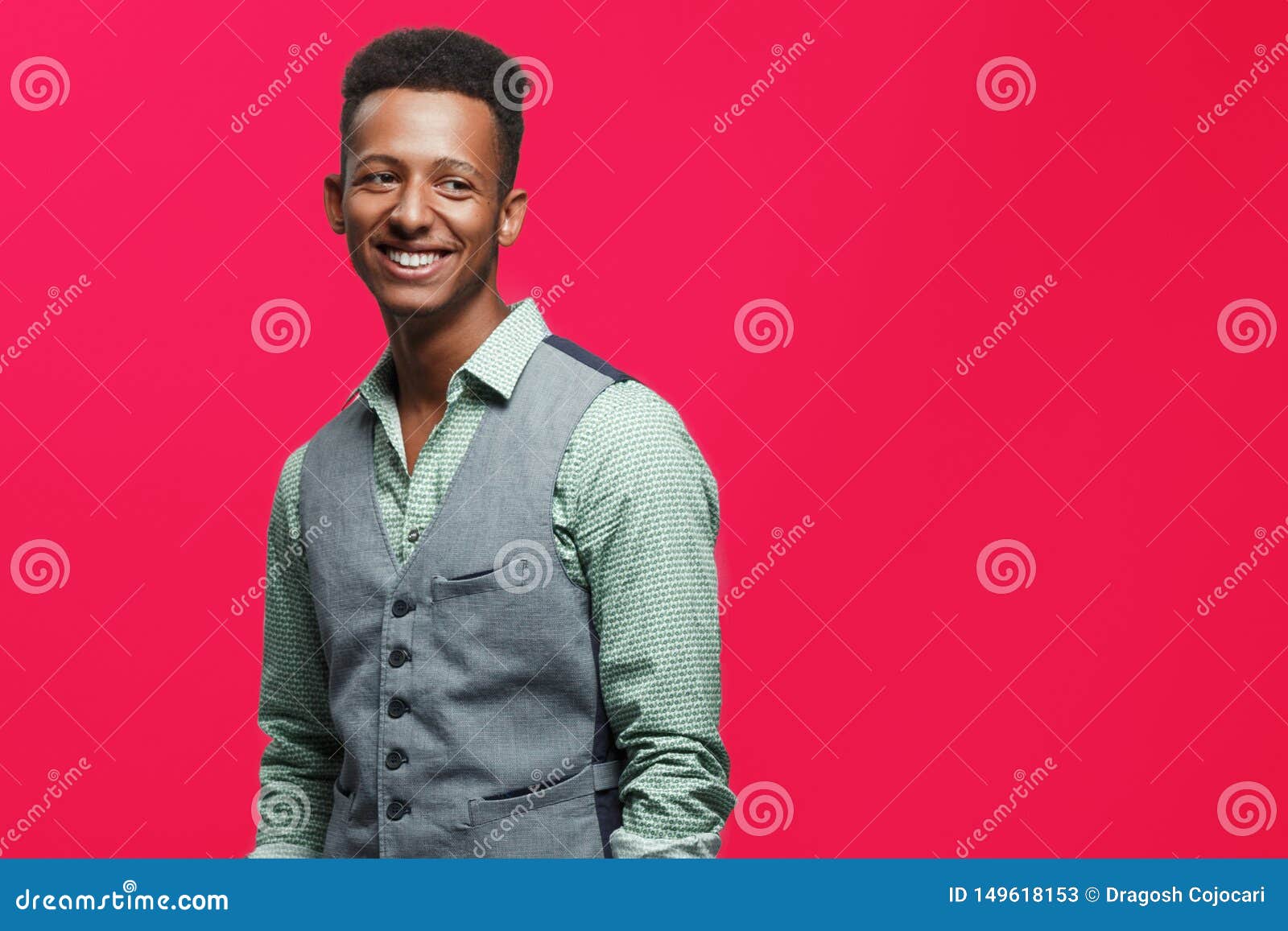 Laugh a Cheerful Guy in Casual Clothes, Standing and Smiling, Isolated ...