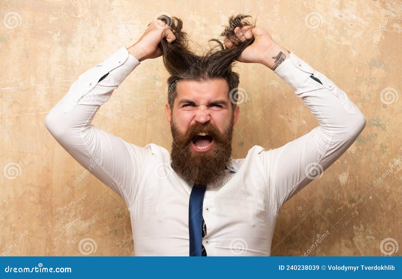 Funny Hairstyle, Modern Haircut. Excited Bearded Man with Beard, Bearded  Gay. Barbershop Concept. Angry Men. Stock Image - Image of concept,  excited: 240238039