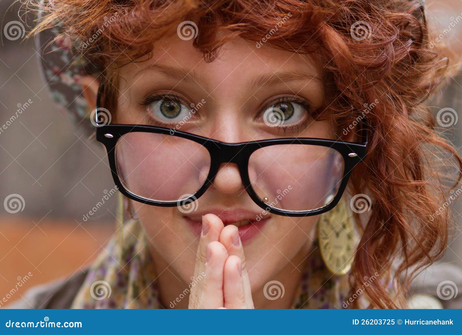 Funny Hipster Girl in Eyeglasess Stock Image Image of positive