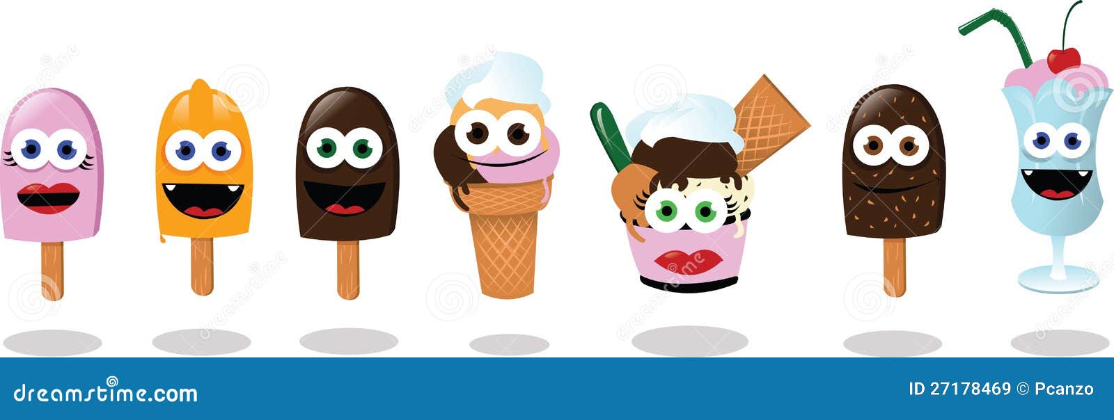 Funny Ice Creams stock vector. Illustration of seasoning 27178469