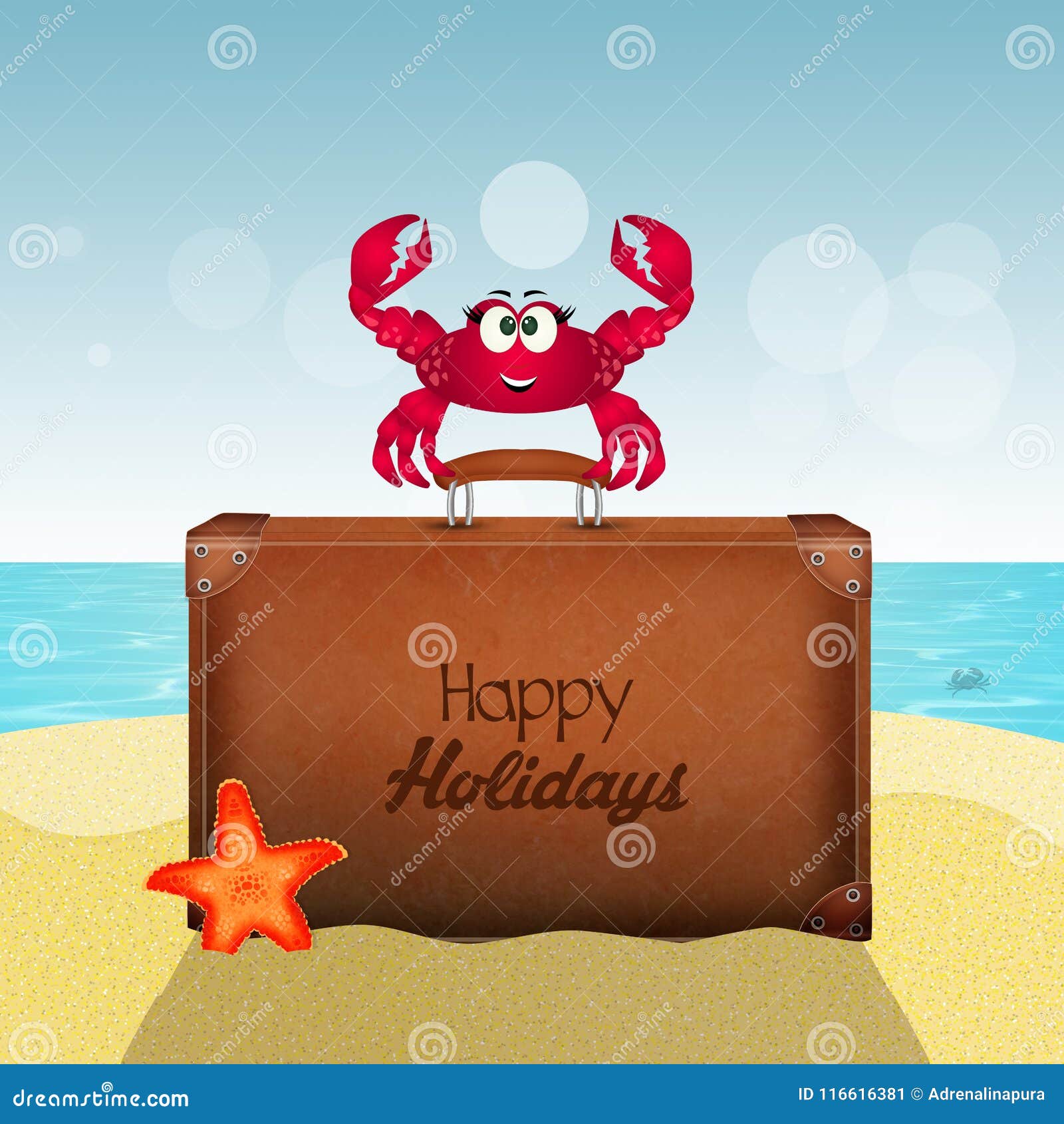 Happy summer holidays stock illustration. Illustration of summer - 116616381