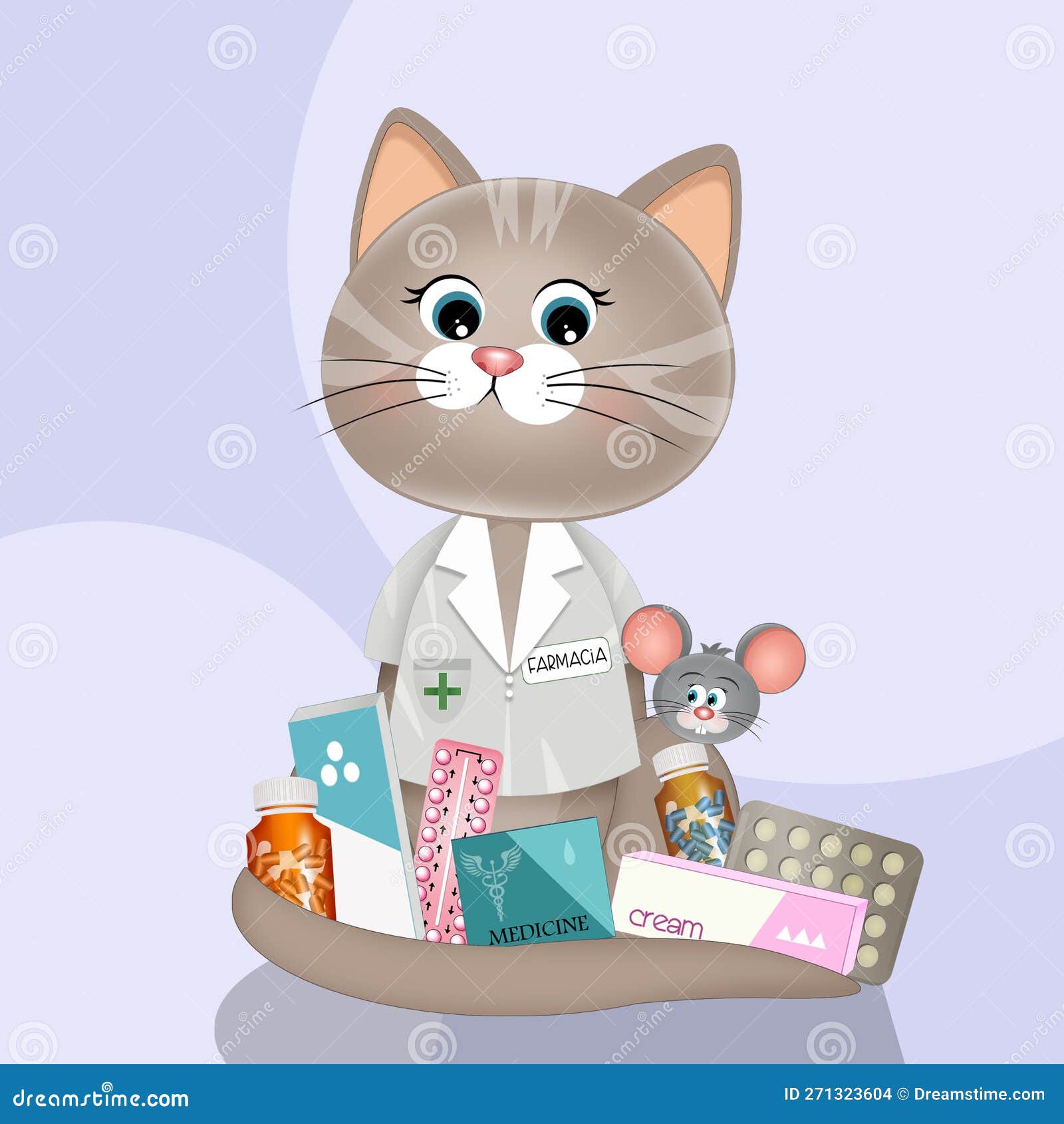 Illustration of Pharmacist Cat Stock Illustration Illustration of