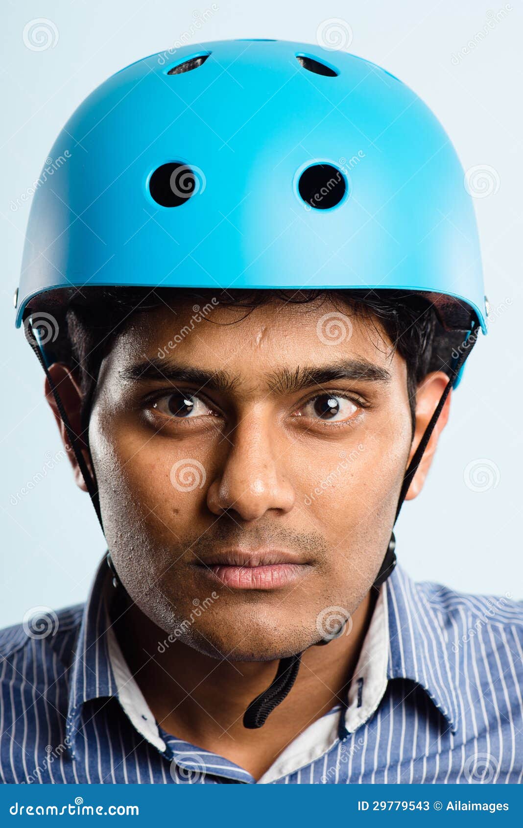 Funny Man Wearing Cycling Helmet Portrait Real People High Definition Blue  Background Stock Image - Image of indian, hair: 29779543