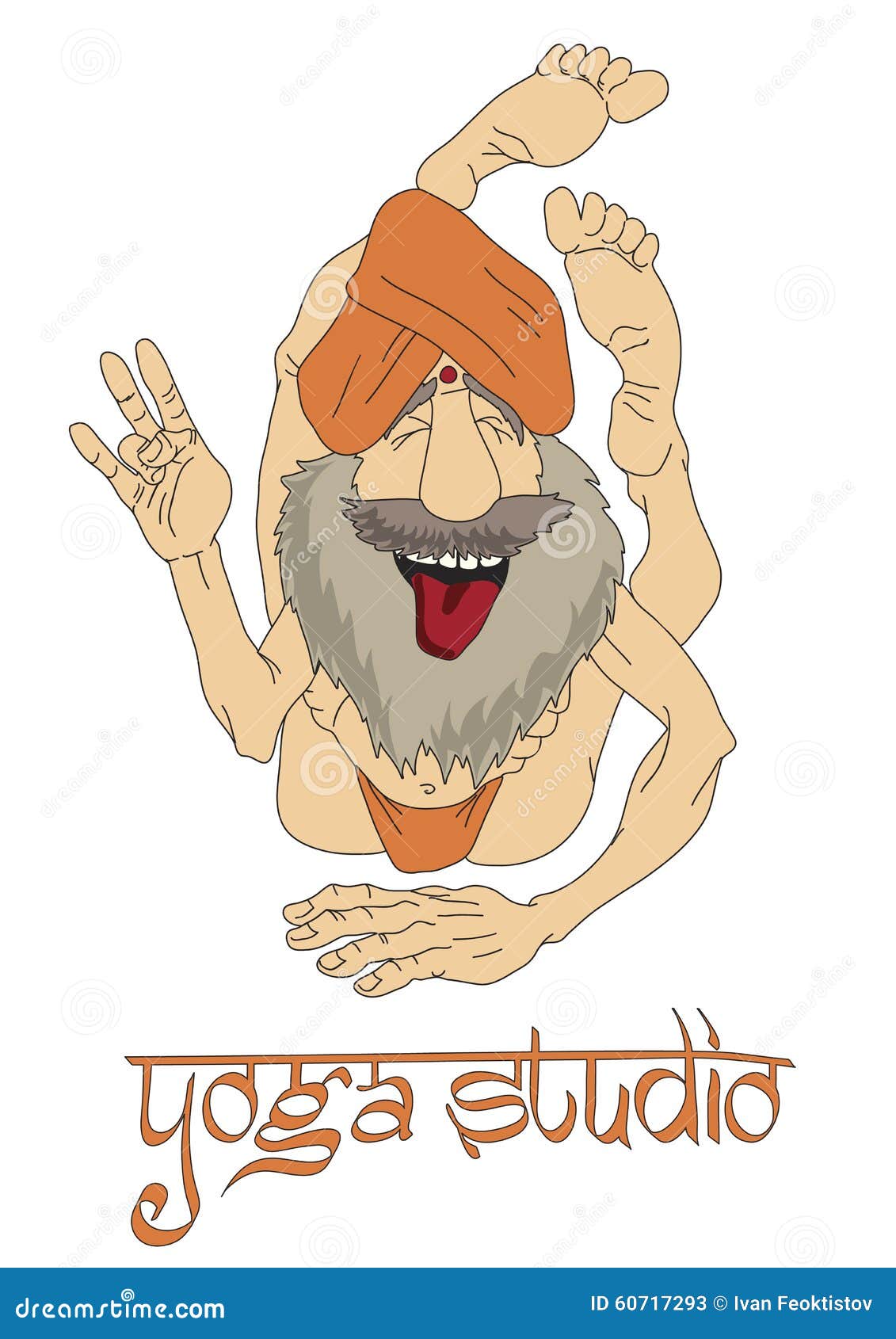 Funny Indian Yogi Man stock vector. Illustration of peace - 60717293