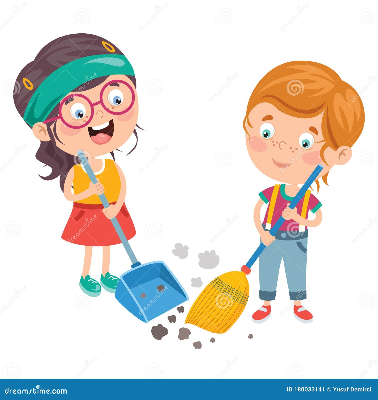 Children Cleaning Environment Clipart Black And White