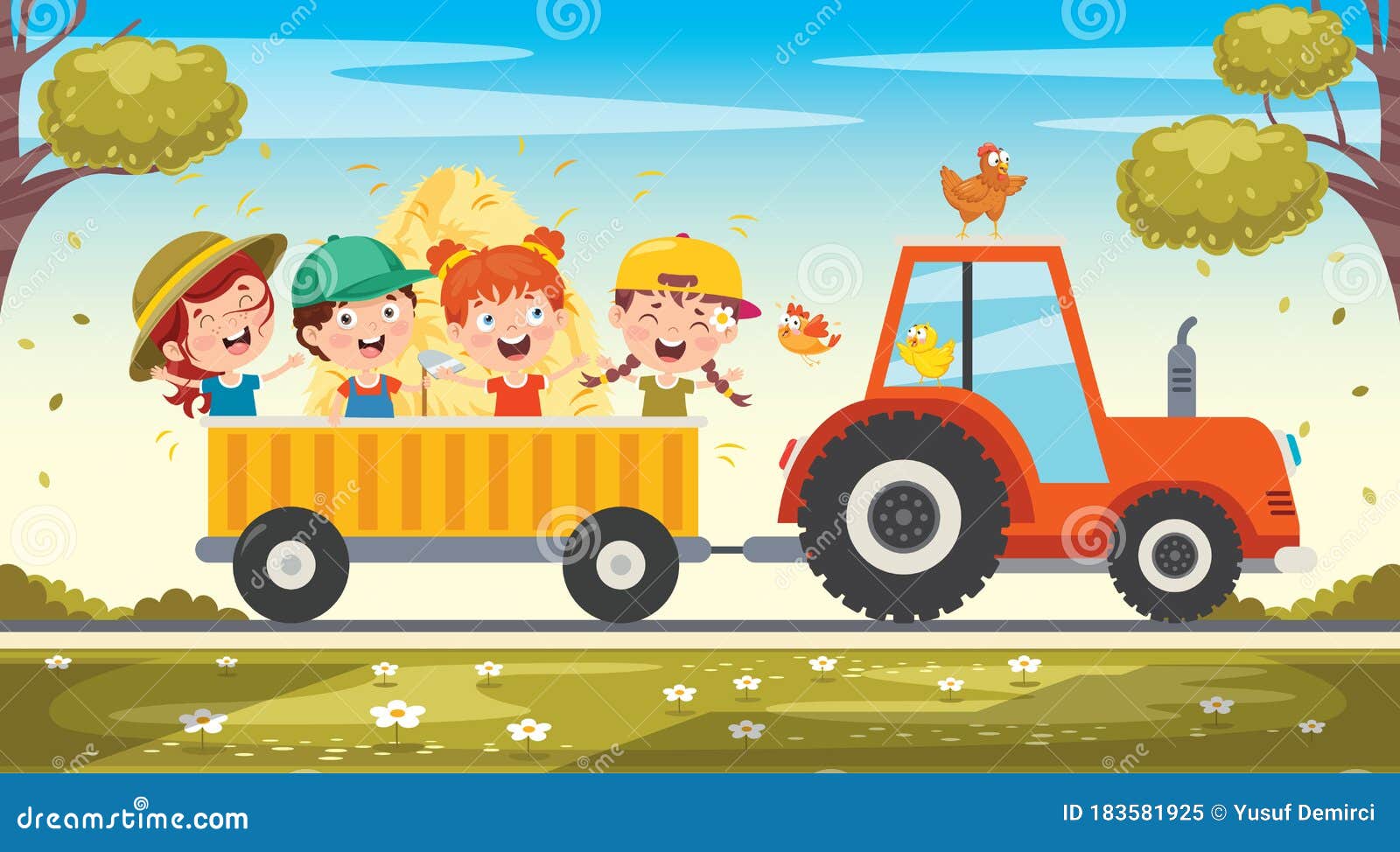Cartoon Tractor Trolley Stock Illustrations – 66 Cartoon Tractor Trolley  Stock Illustrations, Vectors & Clipart - Dreamstime