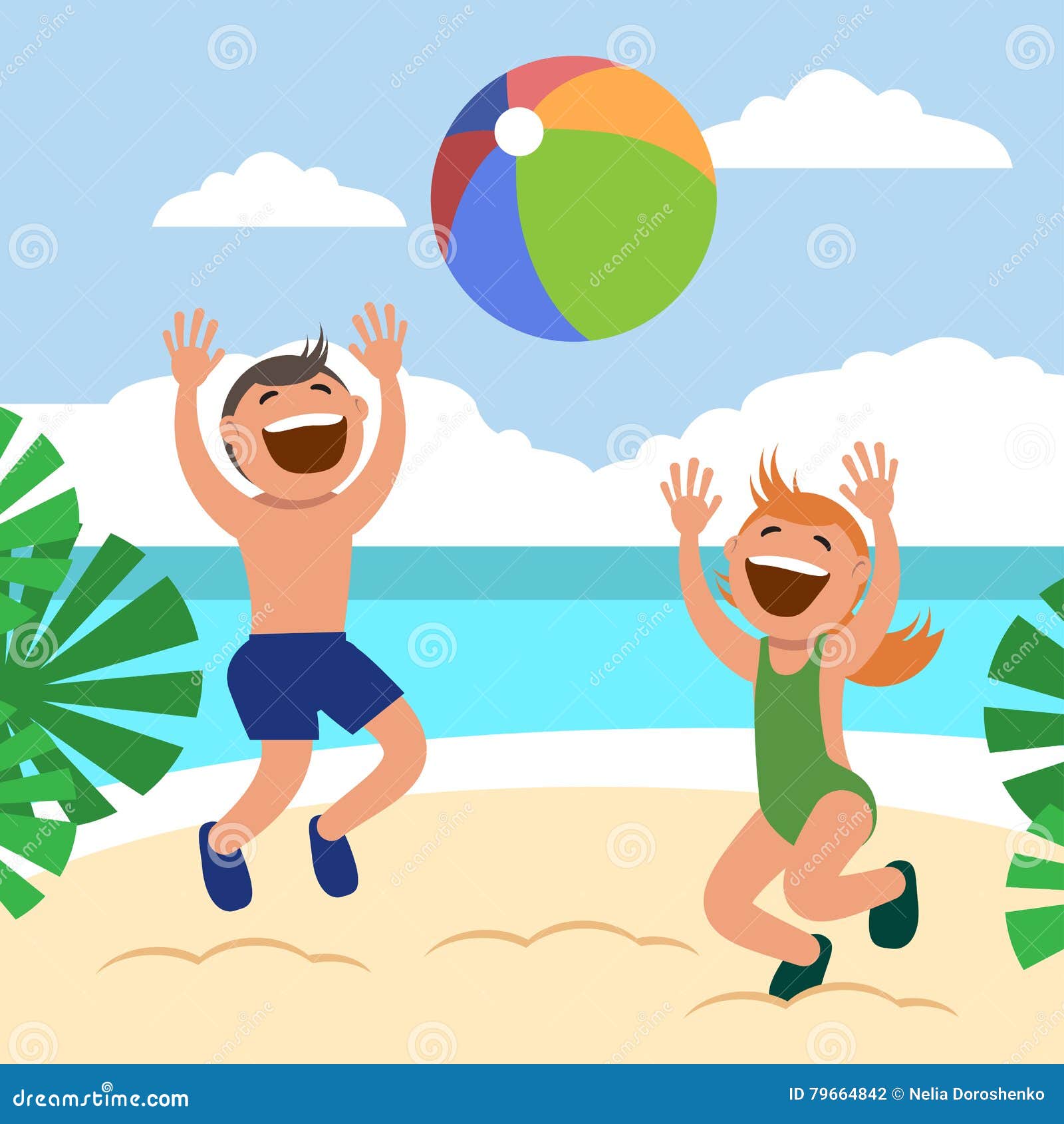 Funny Kids on the Beach. Happy Boy and Girl Sunbathe and Play Beach Volleyball on the Beach. Stock Vector - Illustration of enjoying, cartoon: 79664842 Funny Kids on the Beach. Happy Boy and Girl Sunbathe and Play Beach Volleyball on the Beach. Stock Vector - Illustration of enjoying, cartoon: 79664842
