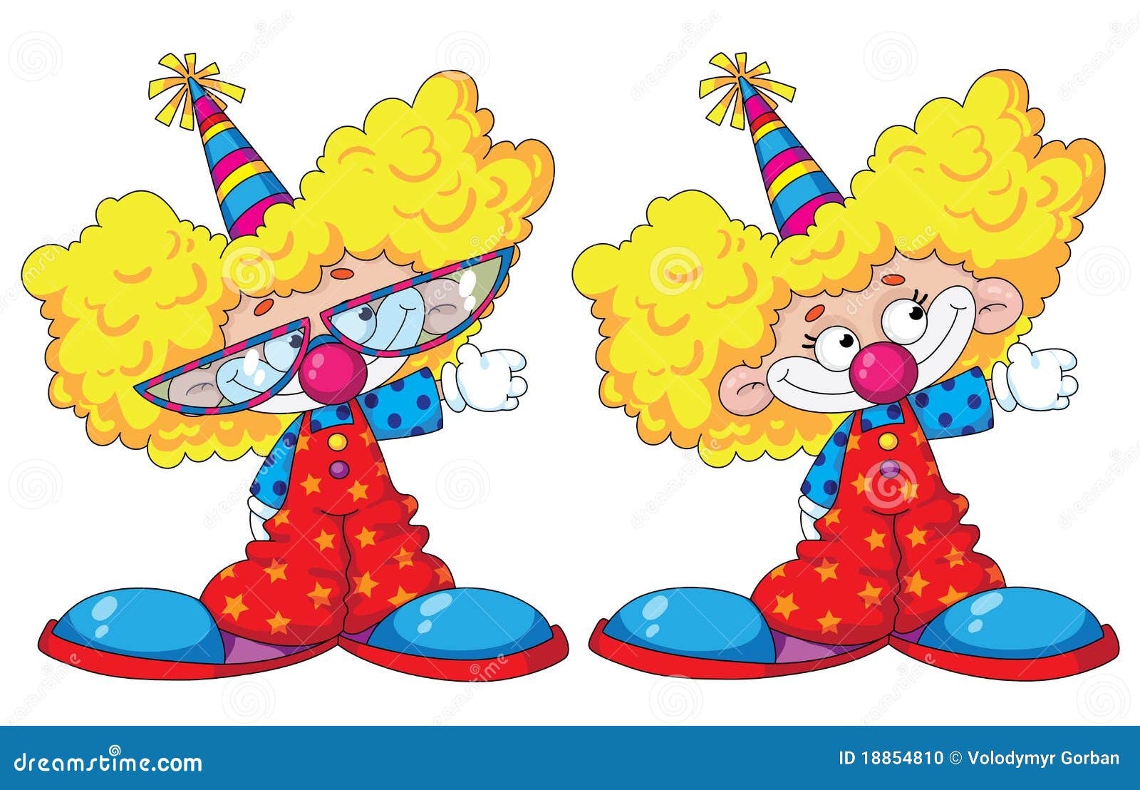 Funny kids clowns stock vector. Illustration of glasses - 18854810