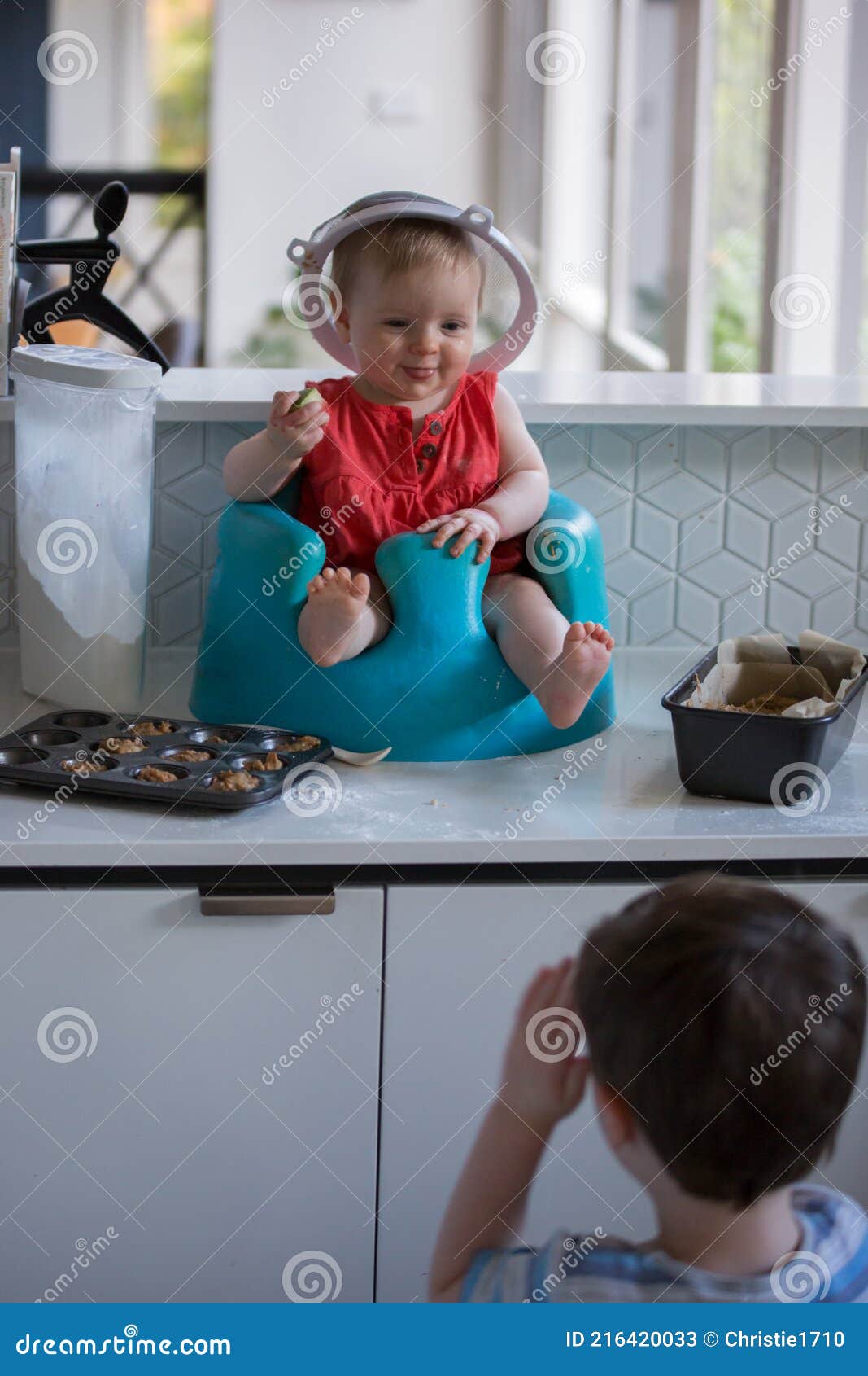 Funny young child making mess in kitchen hi-res stock photography and  images - Alamy