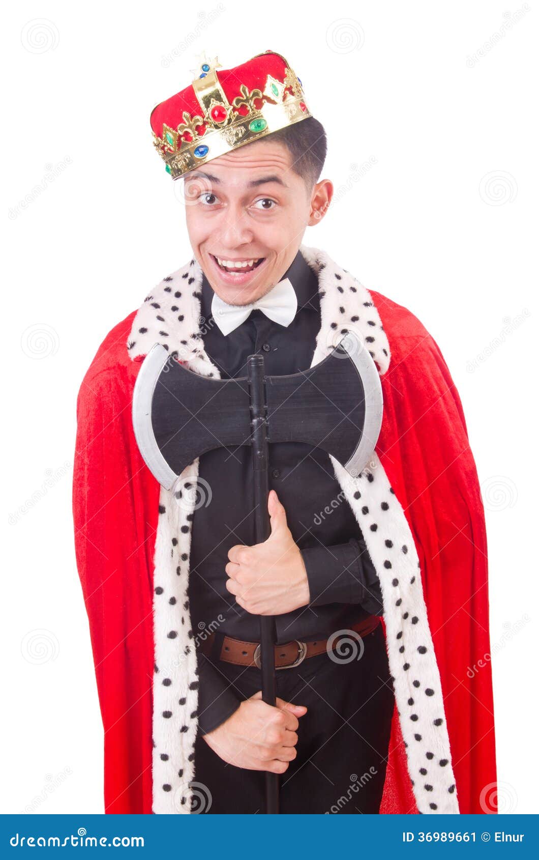Funny king with axe stock image. Image of axing, employee 36989661