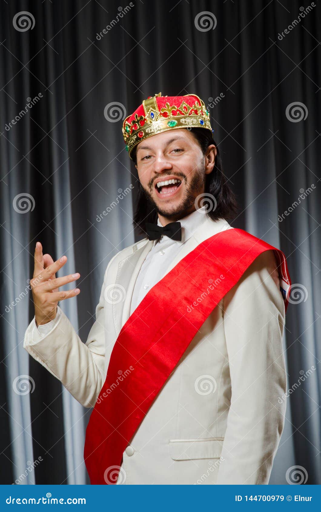 The Funny King Wearing Crown in Coronation Concept Stock Image Image