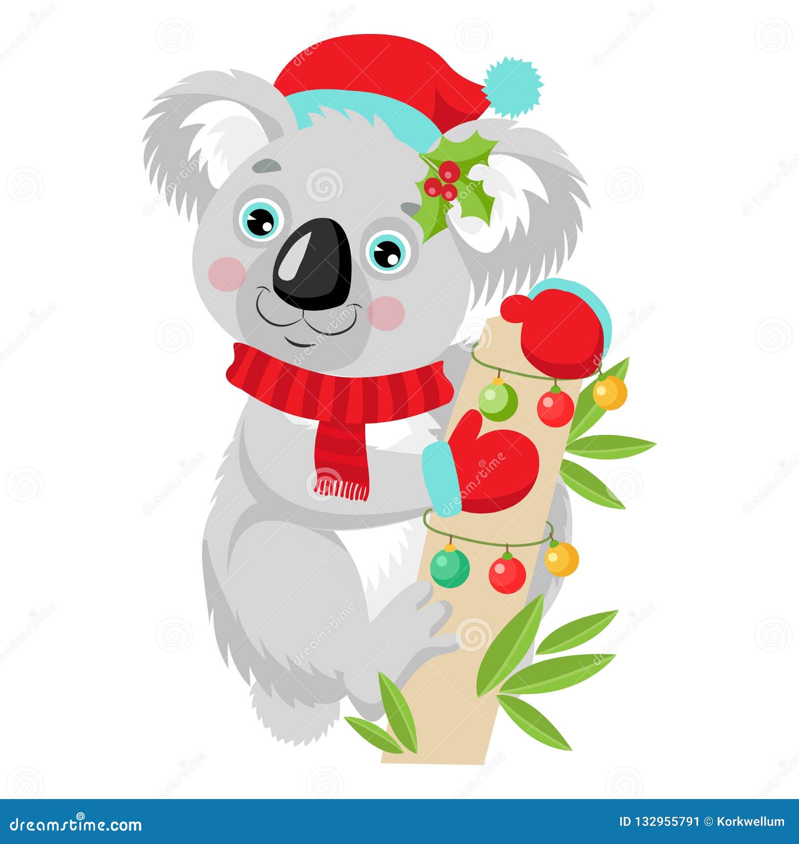 Download Funny Koala Christmas Vector. Merry Christmas From ...