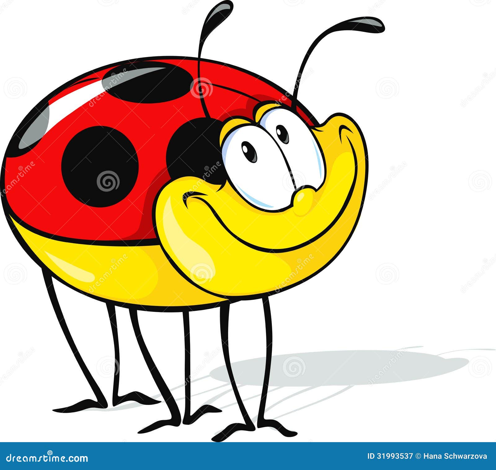 Funny ladybug cartoon stock vector. Illustration of ladybug 31993537