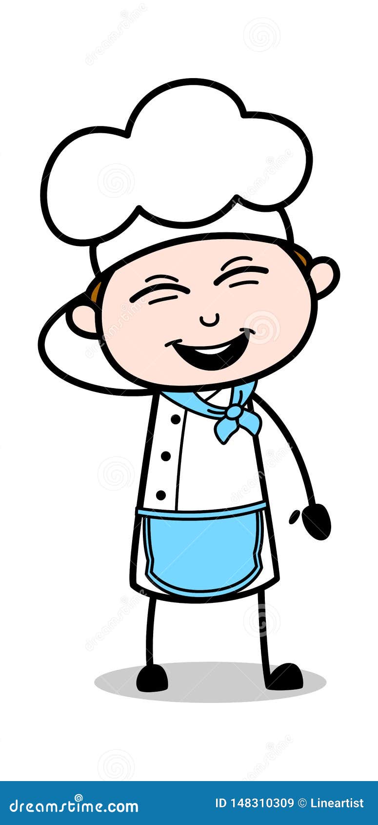 Funny Laugh - Cartoon Waiter Male Chef Vector Illustration Stock ...