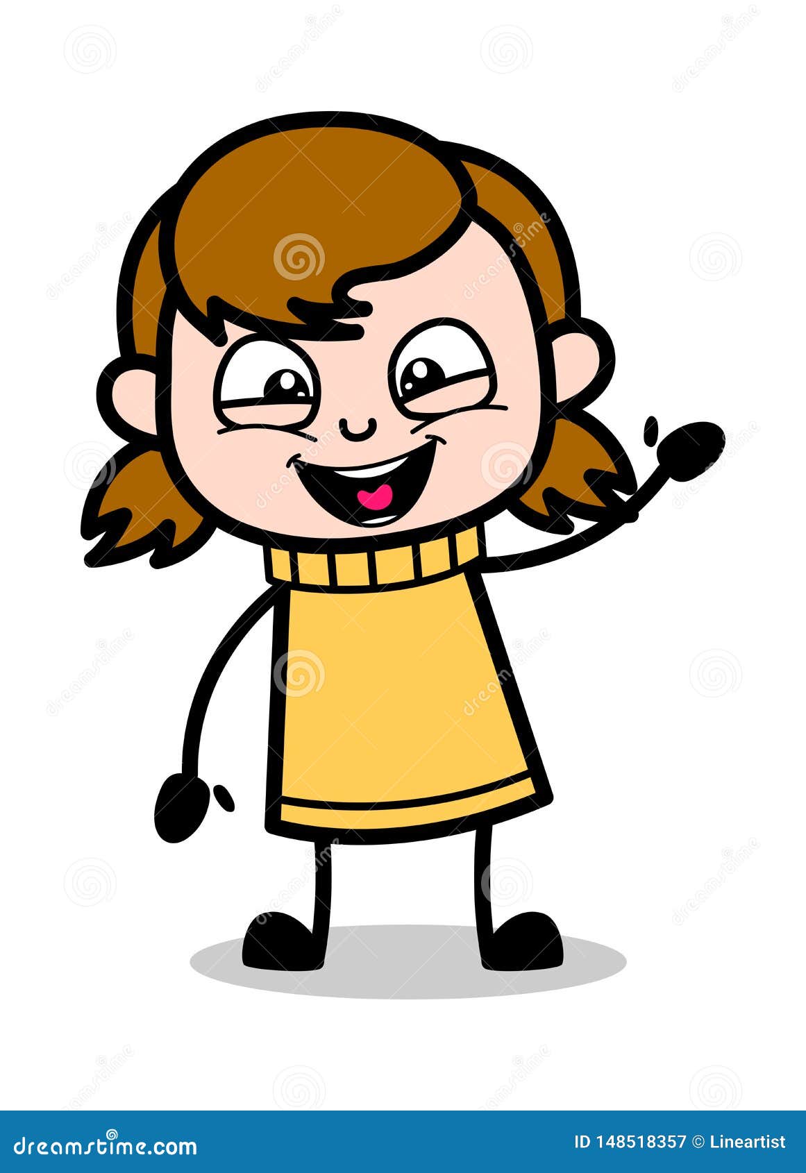 Funny Laugh - Retro Cartoon Girl Teen Vector Illustration Stock  Illustration - Illustration of humor, kindergarten: 148518357