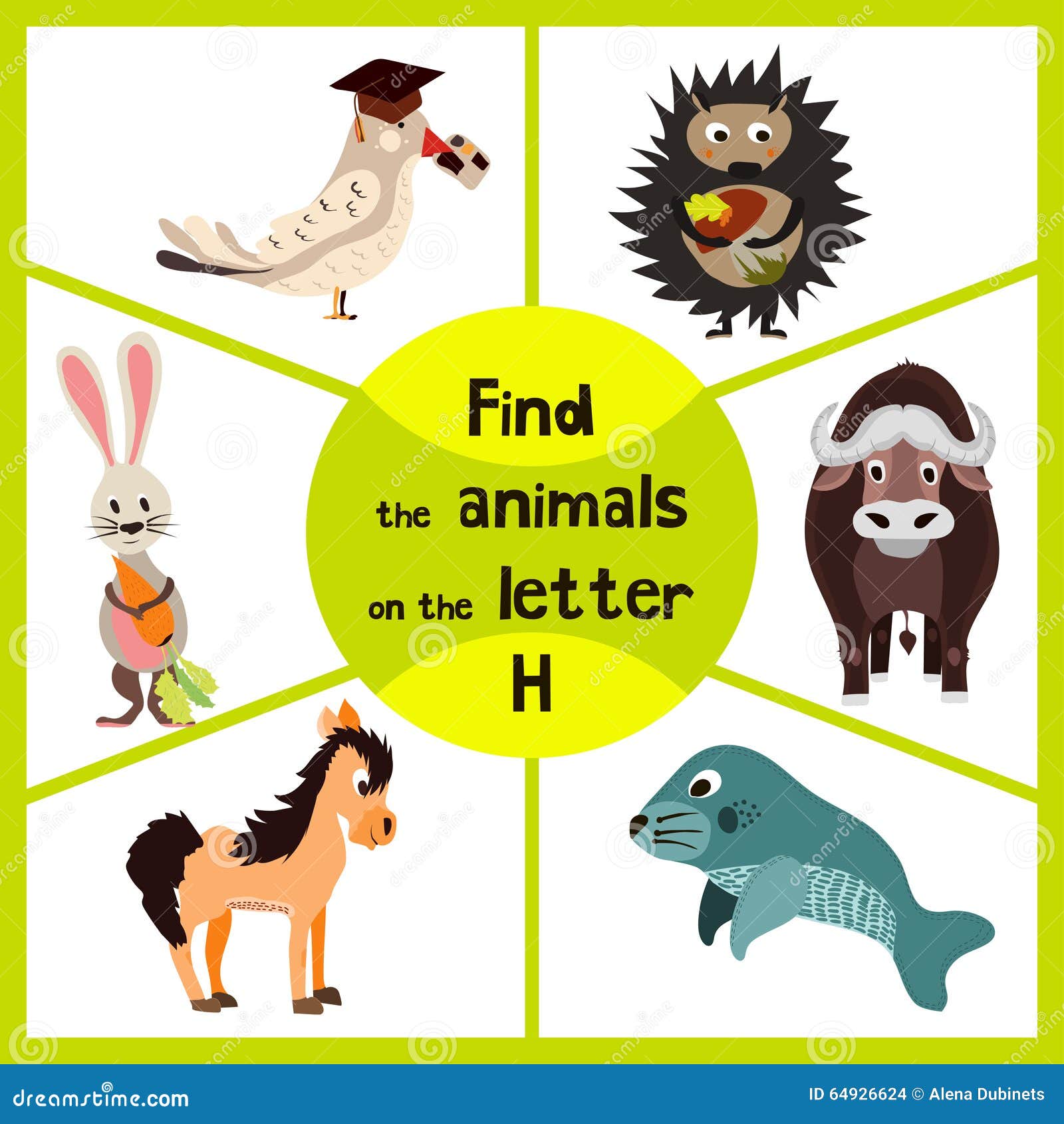 Funny Learning Maze Game, Find All of Cute Wild Animals 3 the Letter H ...