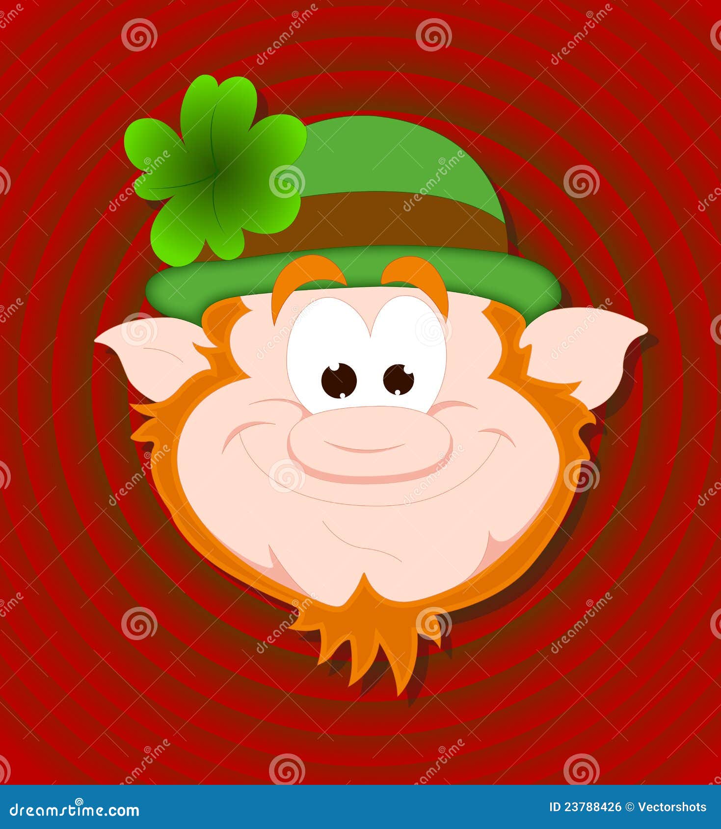 Funny Leprechaun Face stock vector. Illustration of clipart - 23788426