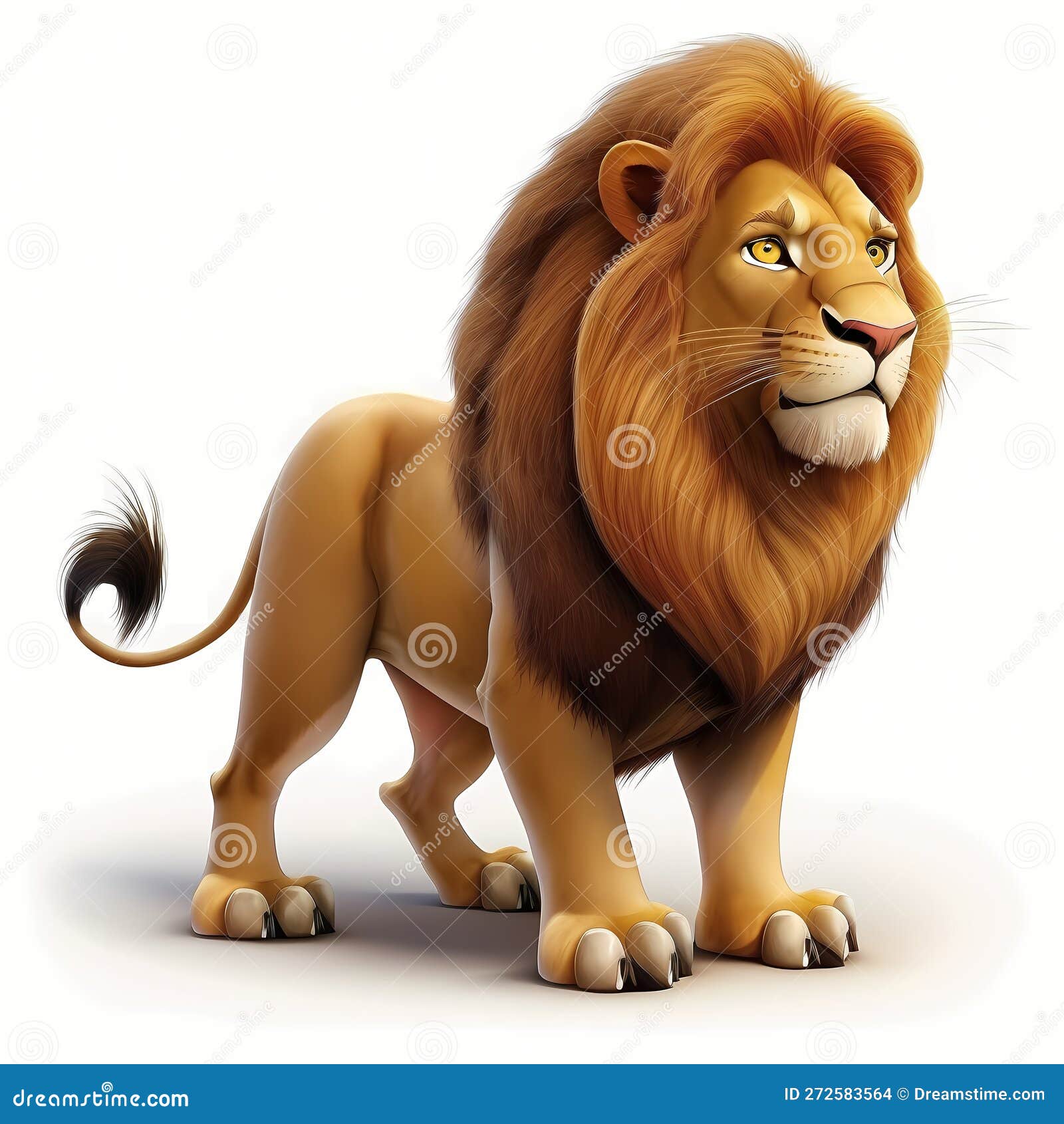 Funny Lion Cartoon. Generative AI Stock Photo - Image of character ...